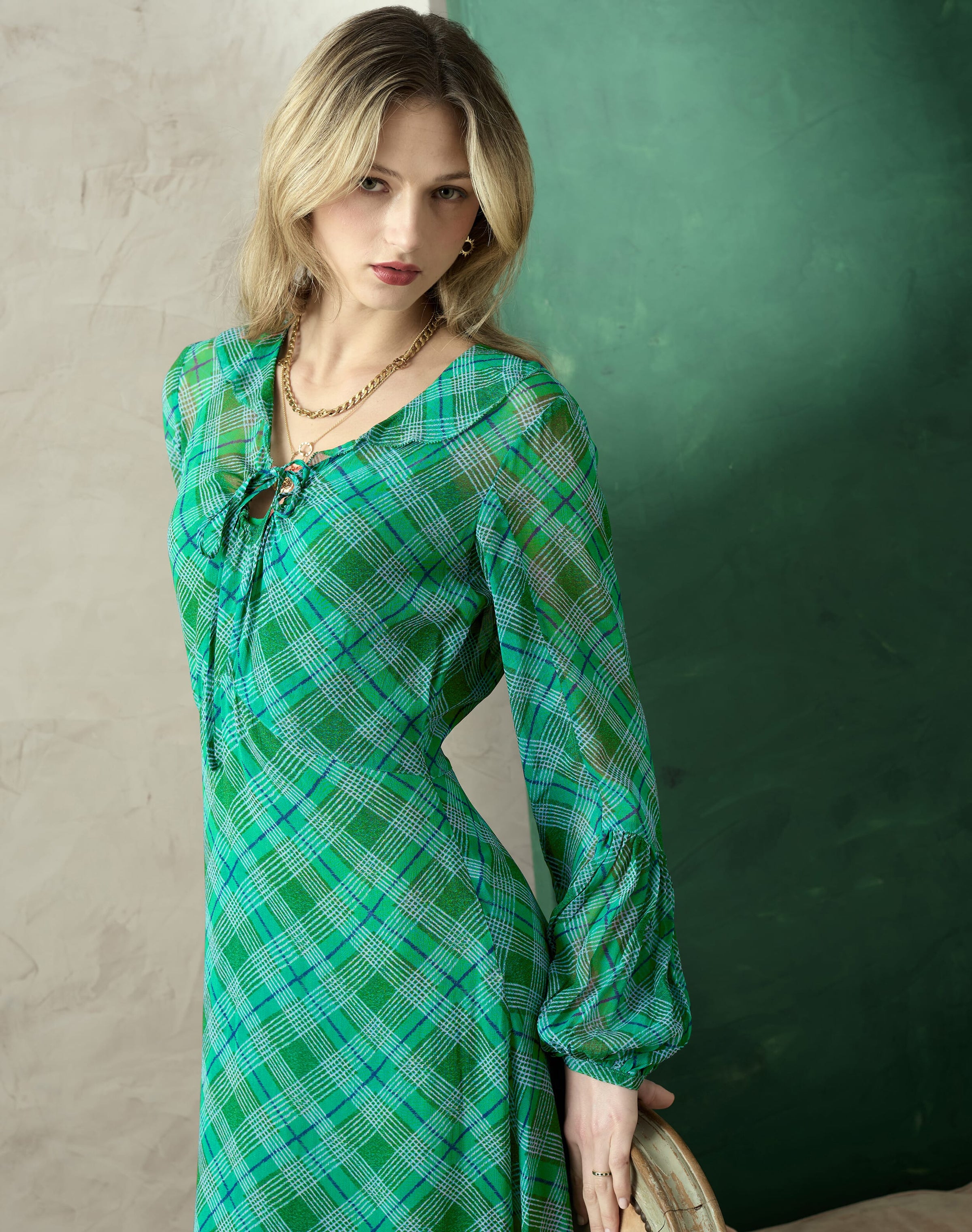 The Check Keyhole Dress