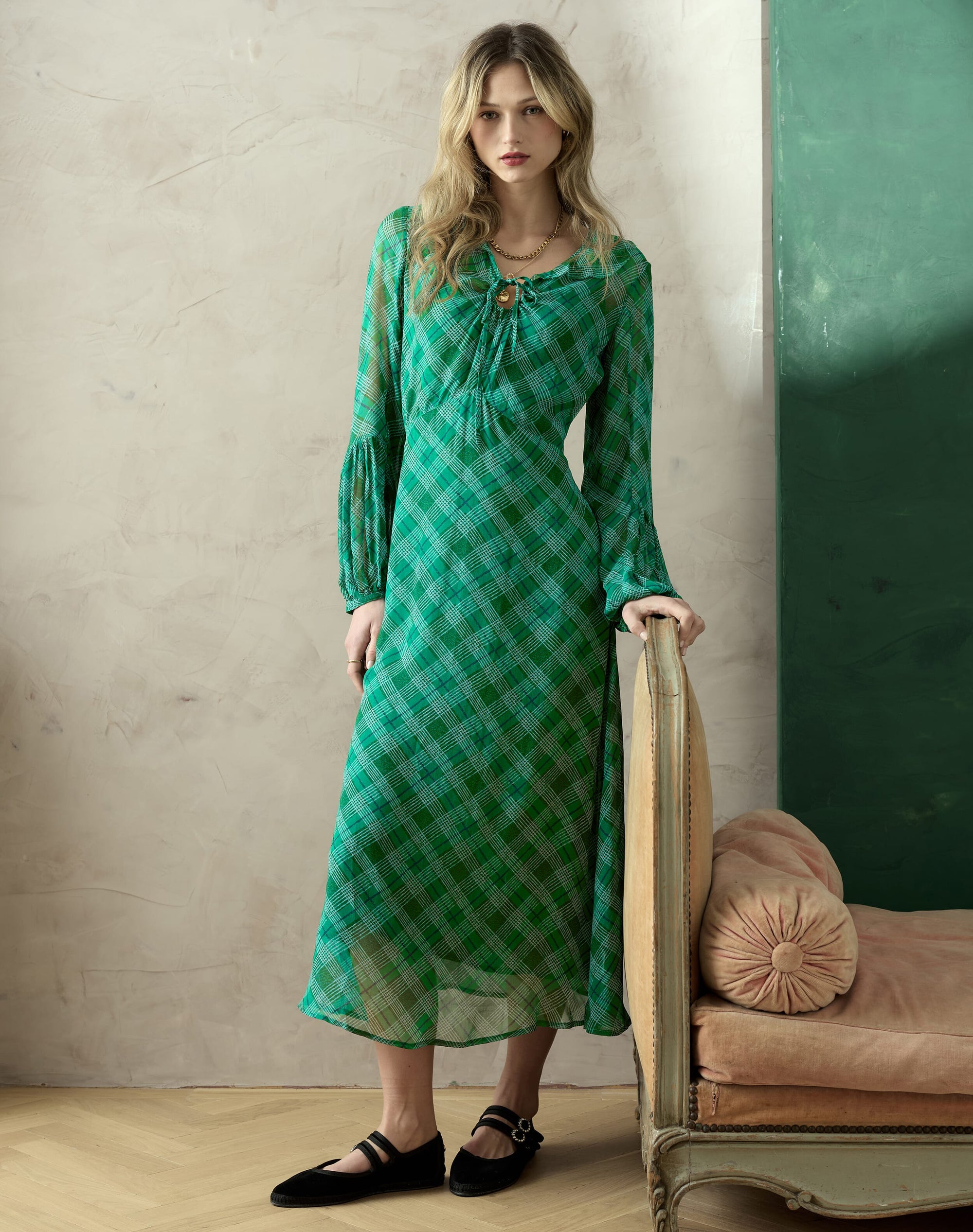 The Check Keyhole Dress
