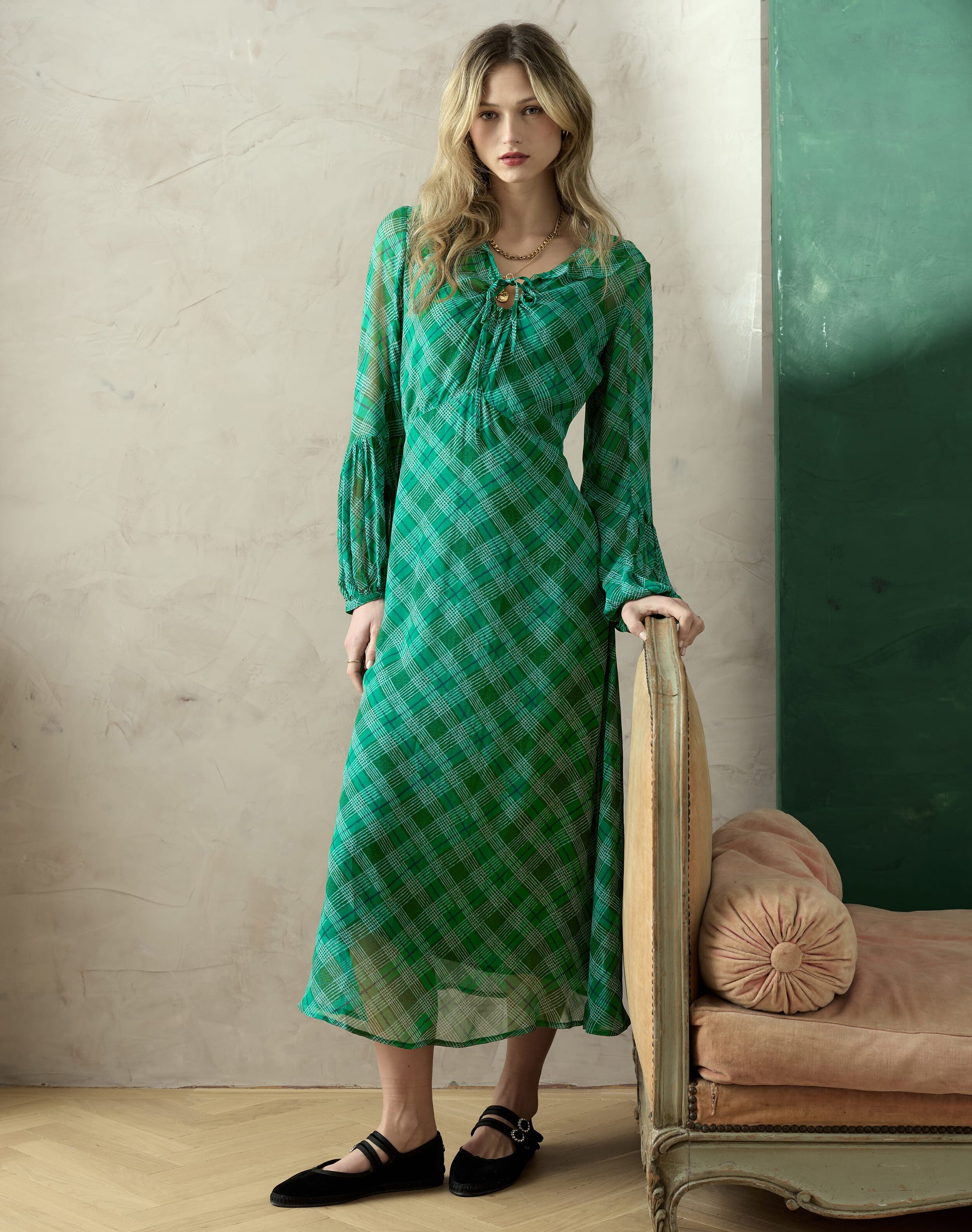 The Check Keyhole Dress