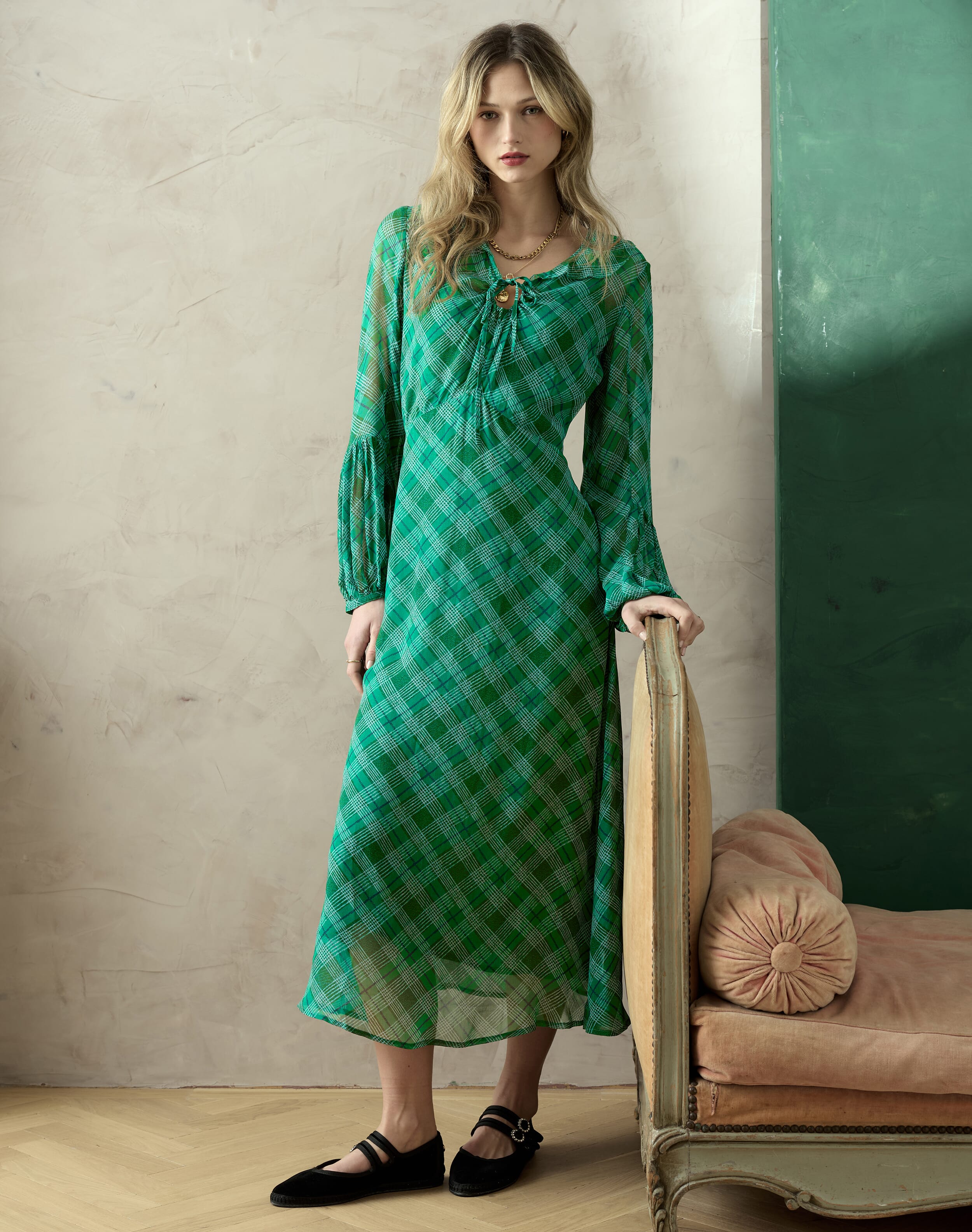 The Check Keyhole Dress