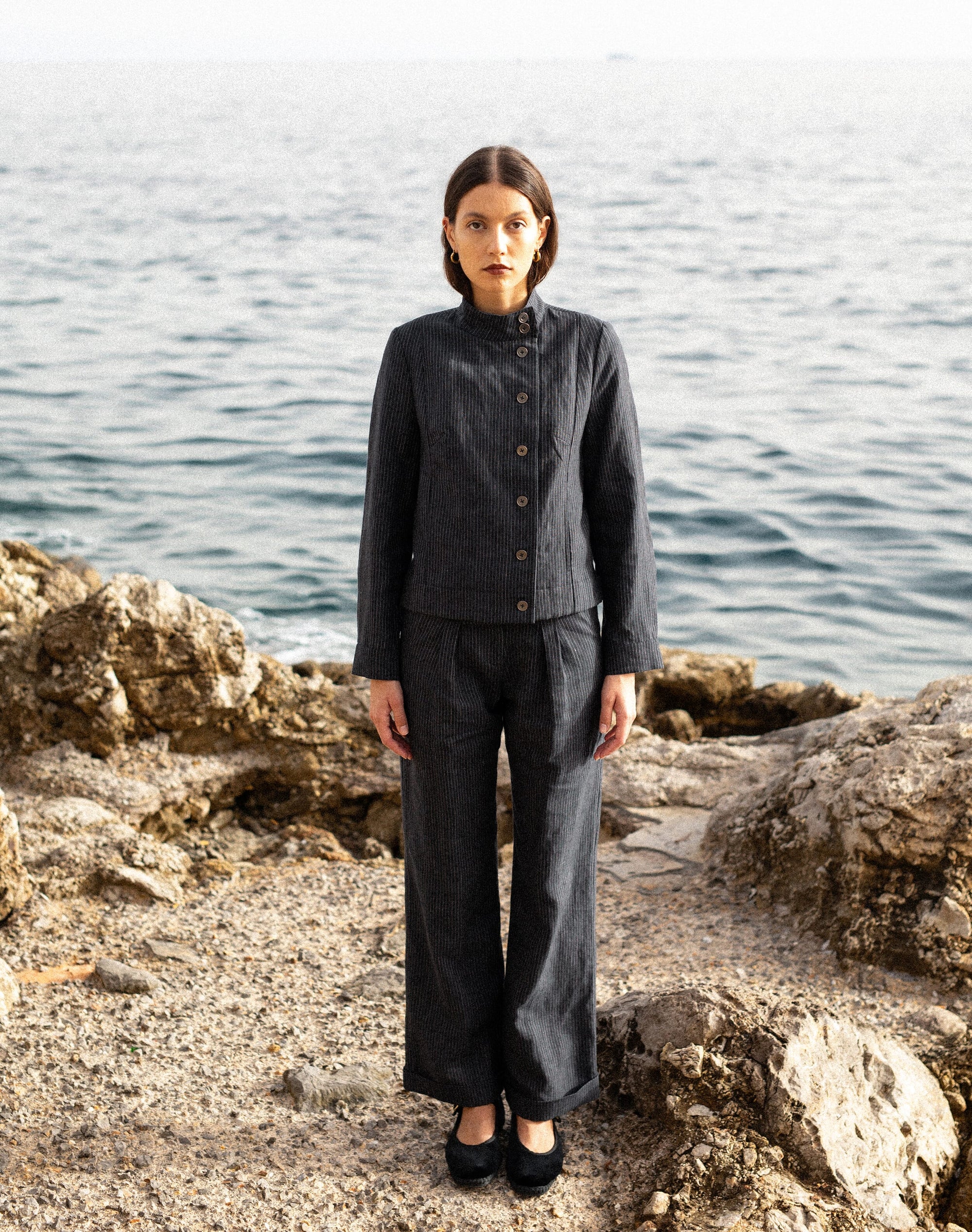 The Linen Pinstripe Trousers
