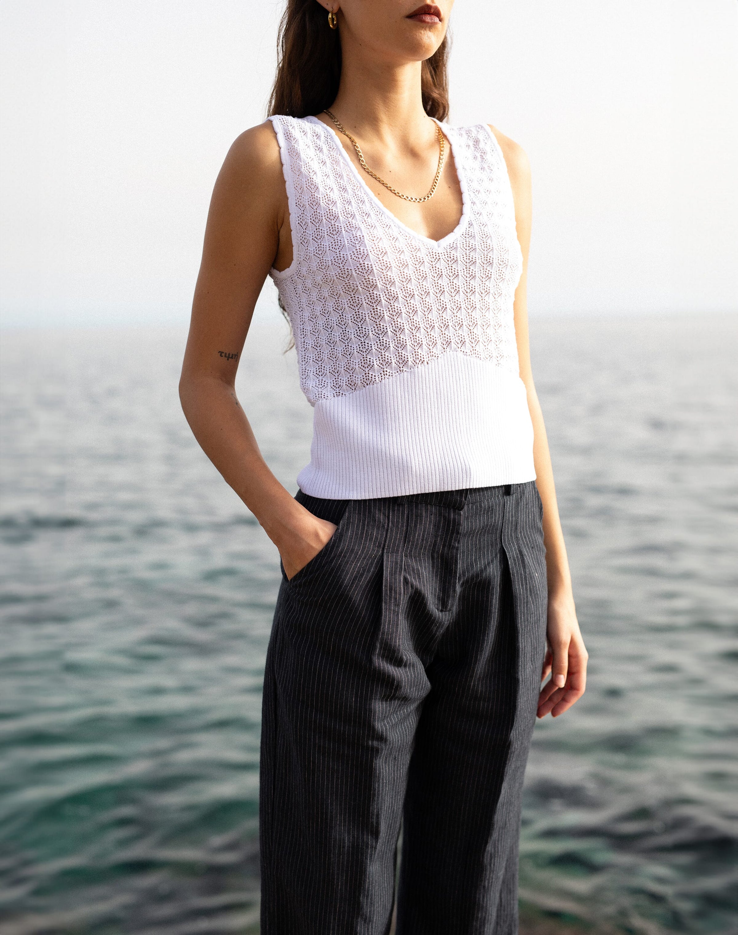 The Linen Pinstripe Trousers