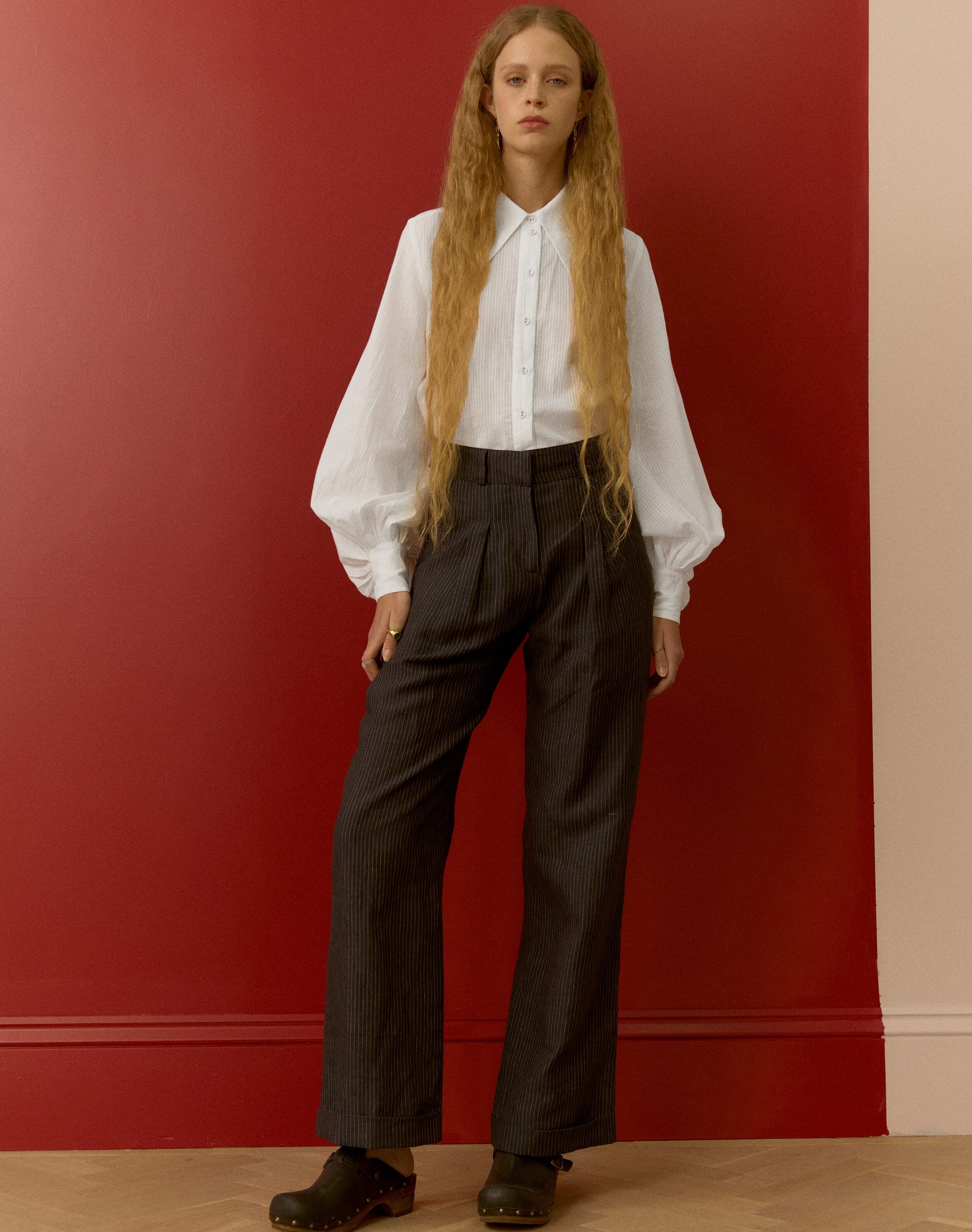 The Linen Pinstripe Trousers