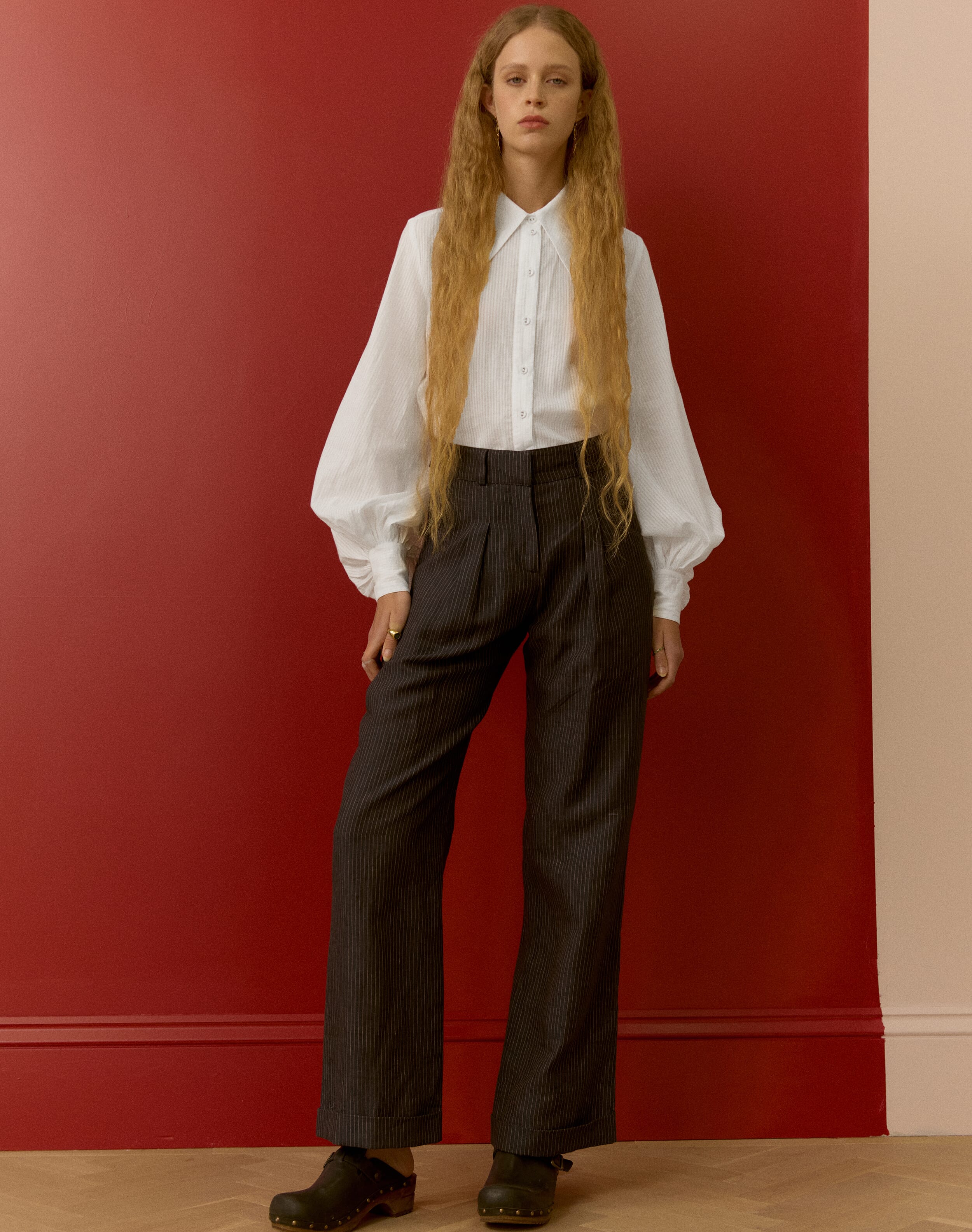 The Linen Pinstripe Trousers