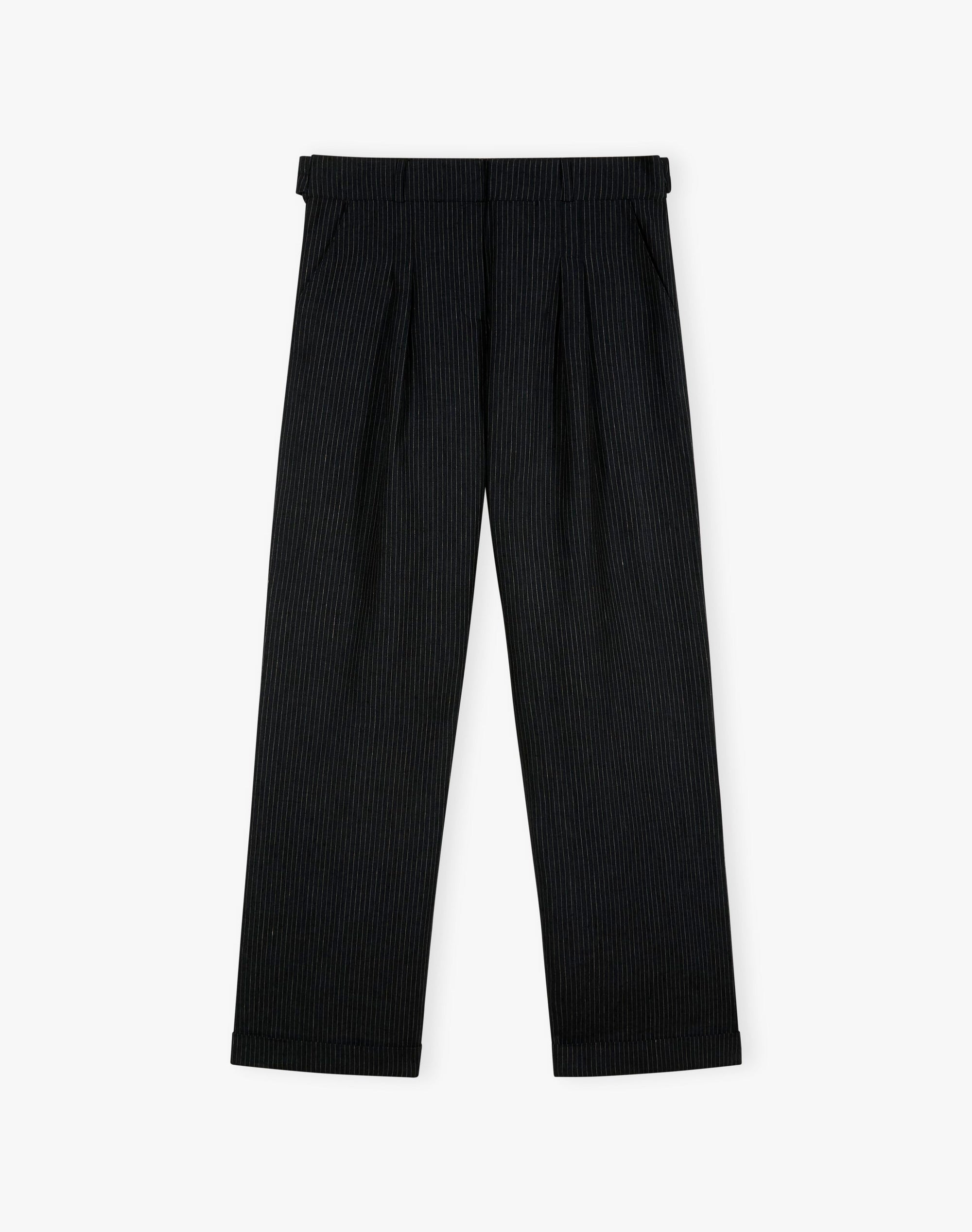 The Linen Pinstripe Trousers