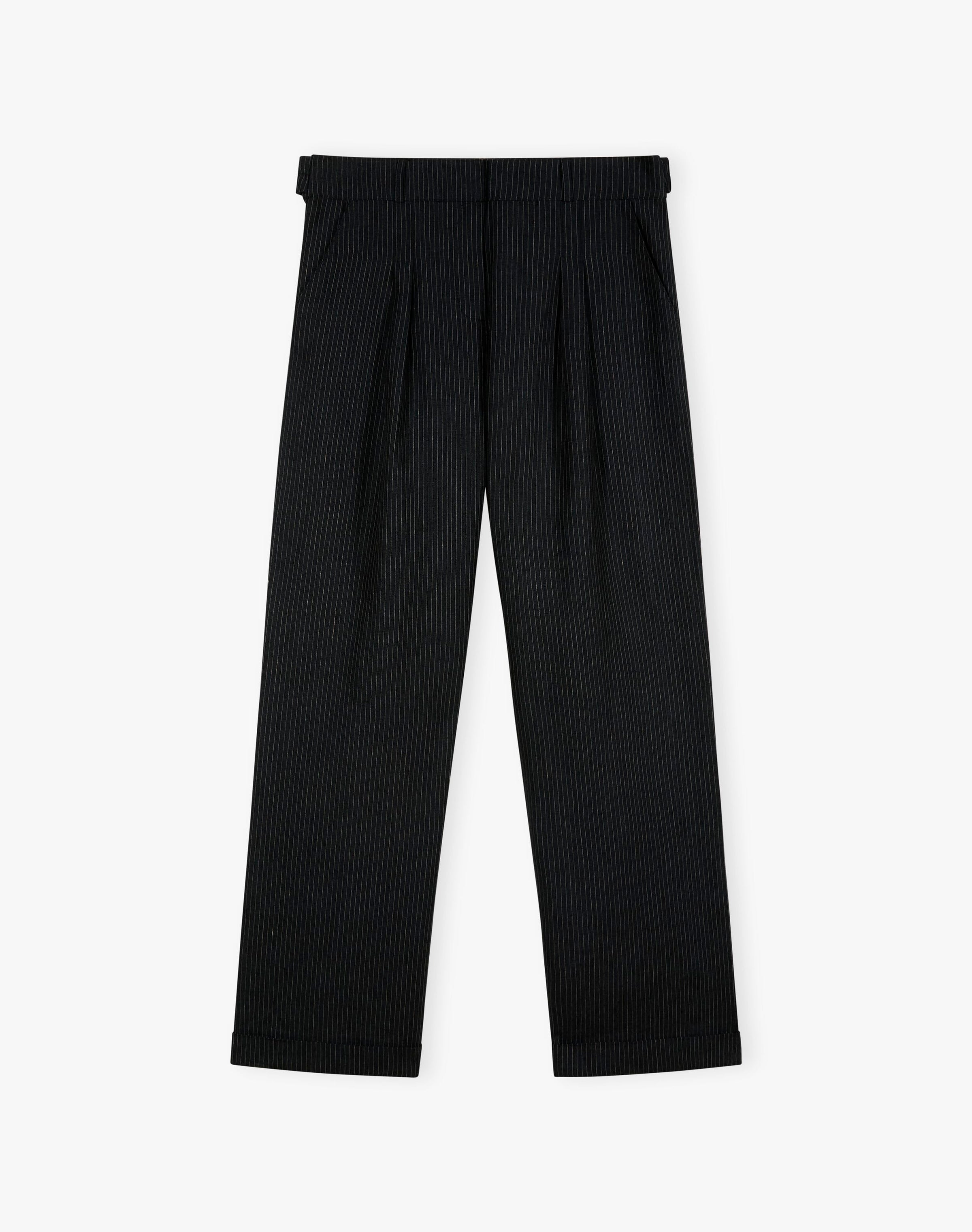 The Linen Pinstripe Trousers