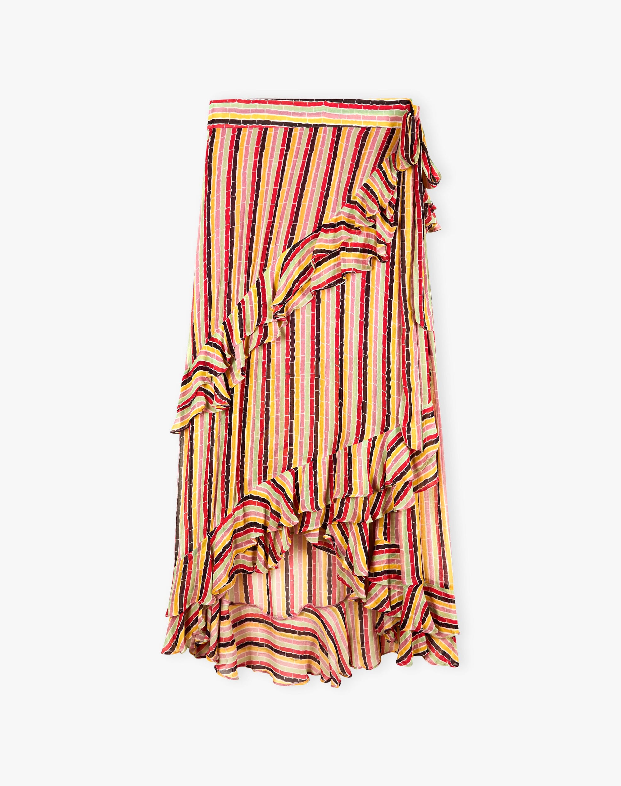 The Broken Stripe Wrap Skirt