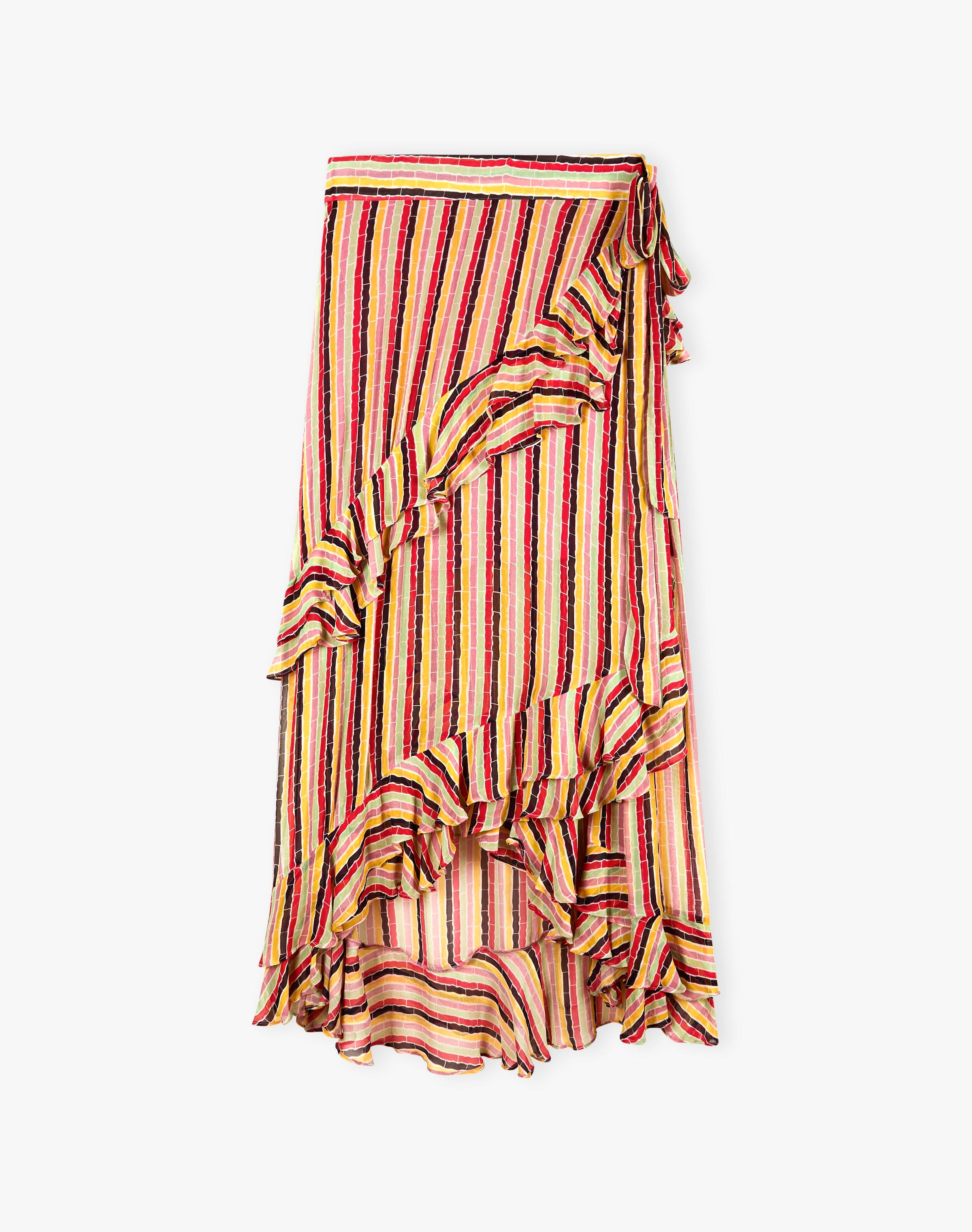 The Broken Stripe Wrap Skirt