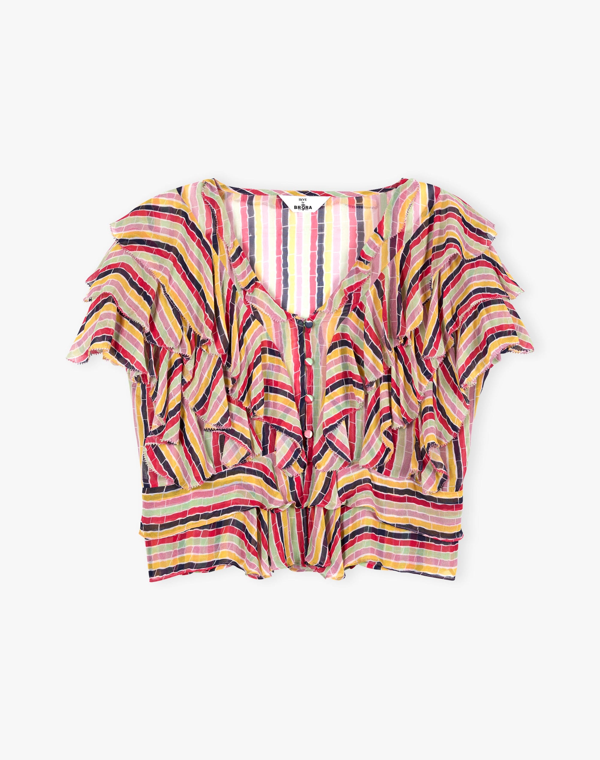 The Broken Stripe Ruffle Blouse