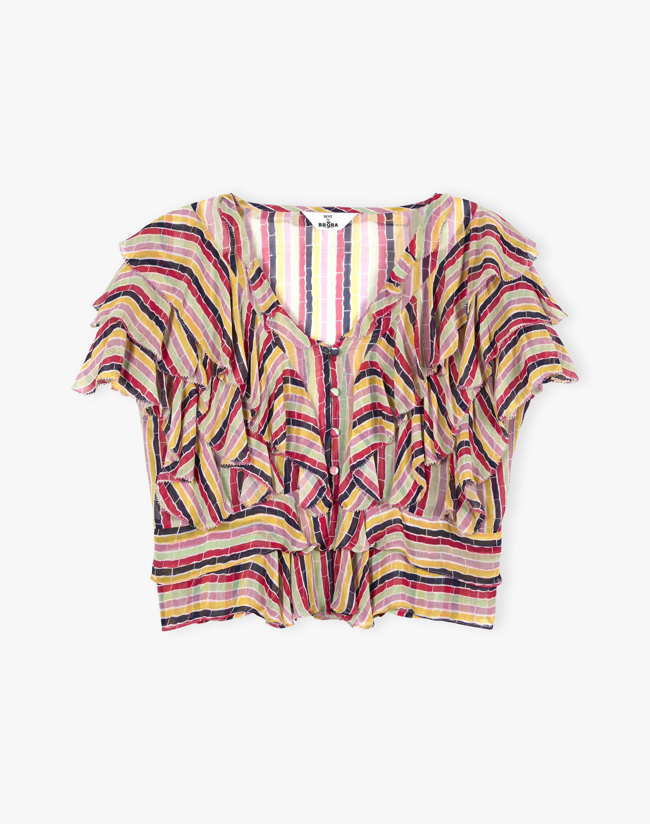 The Broken Stripe Ruffle Blouse