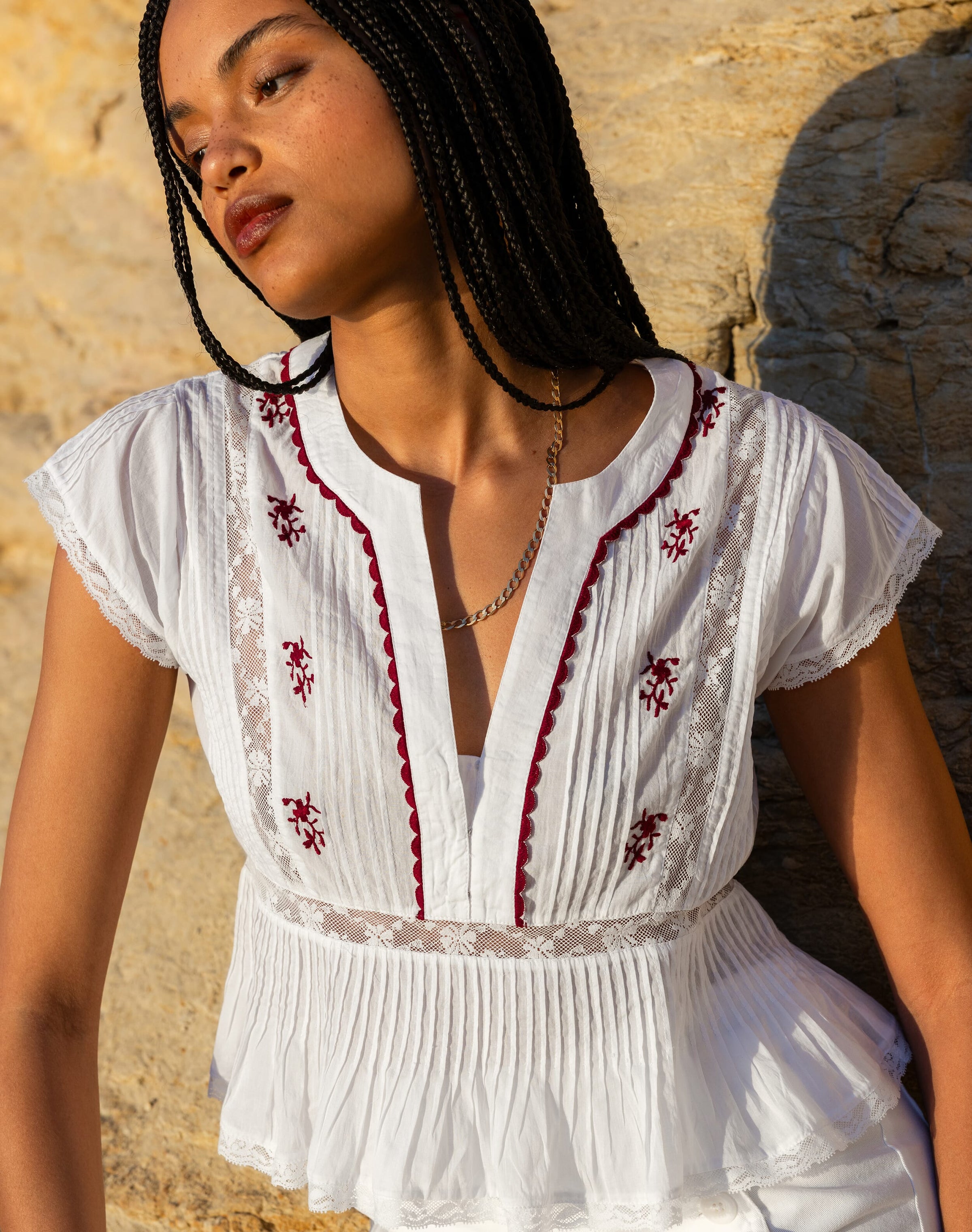 The Organic Cotton Embroidered Top