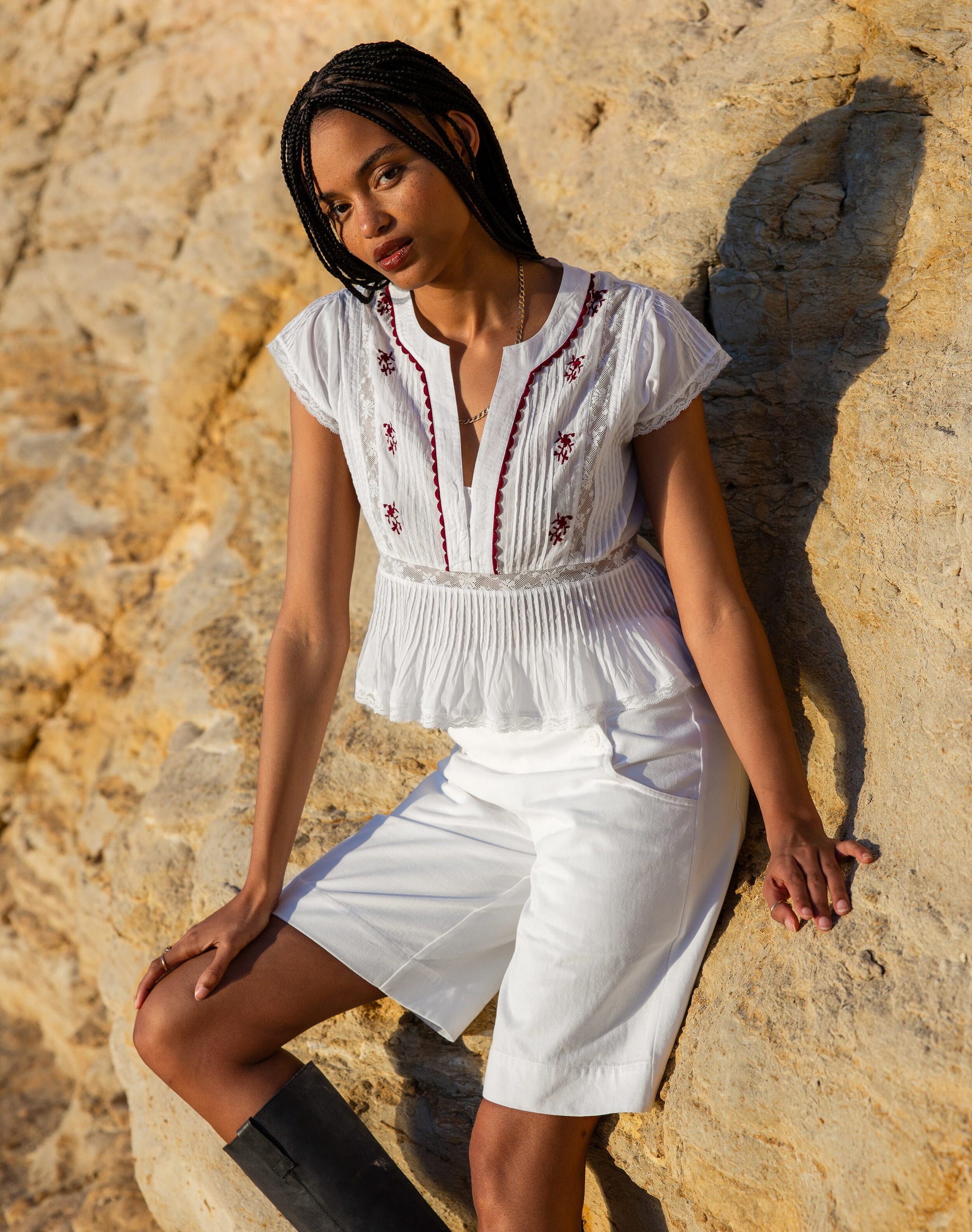 The Organic Cotton Embroidered Top