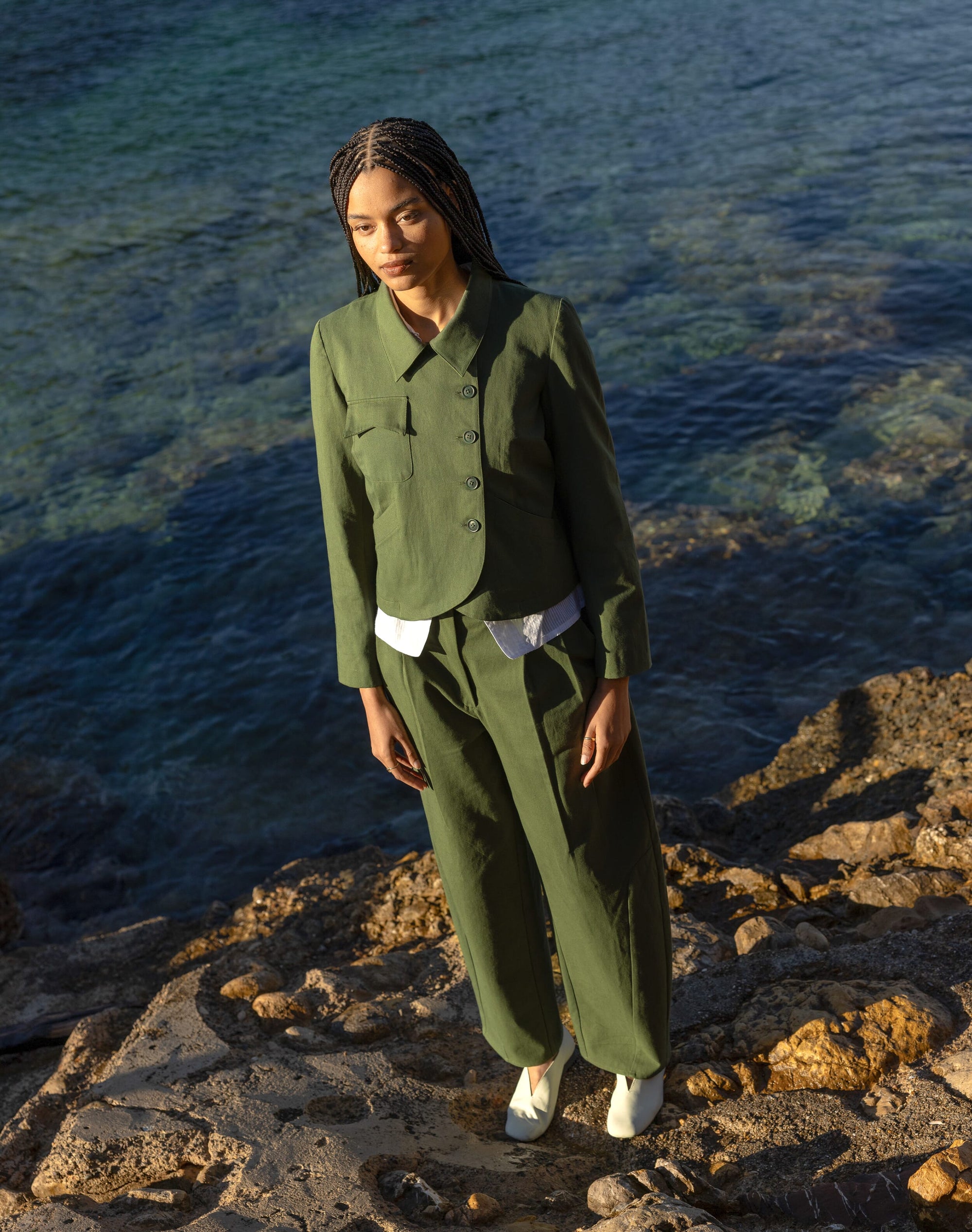 The Cotton Barrel Leg Trousers
