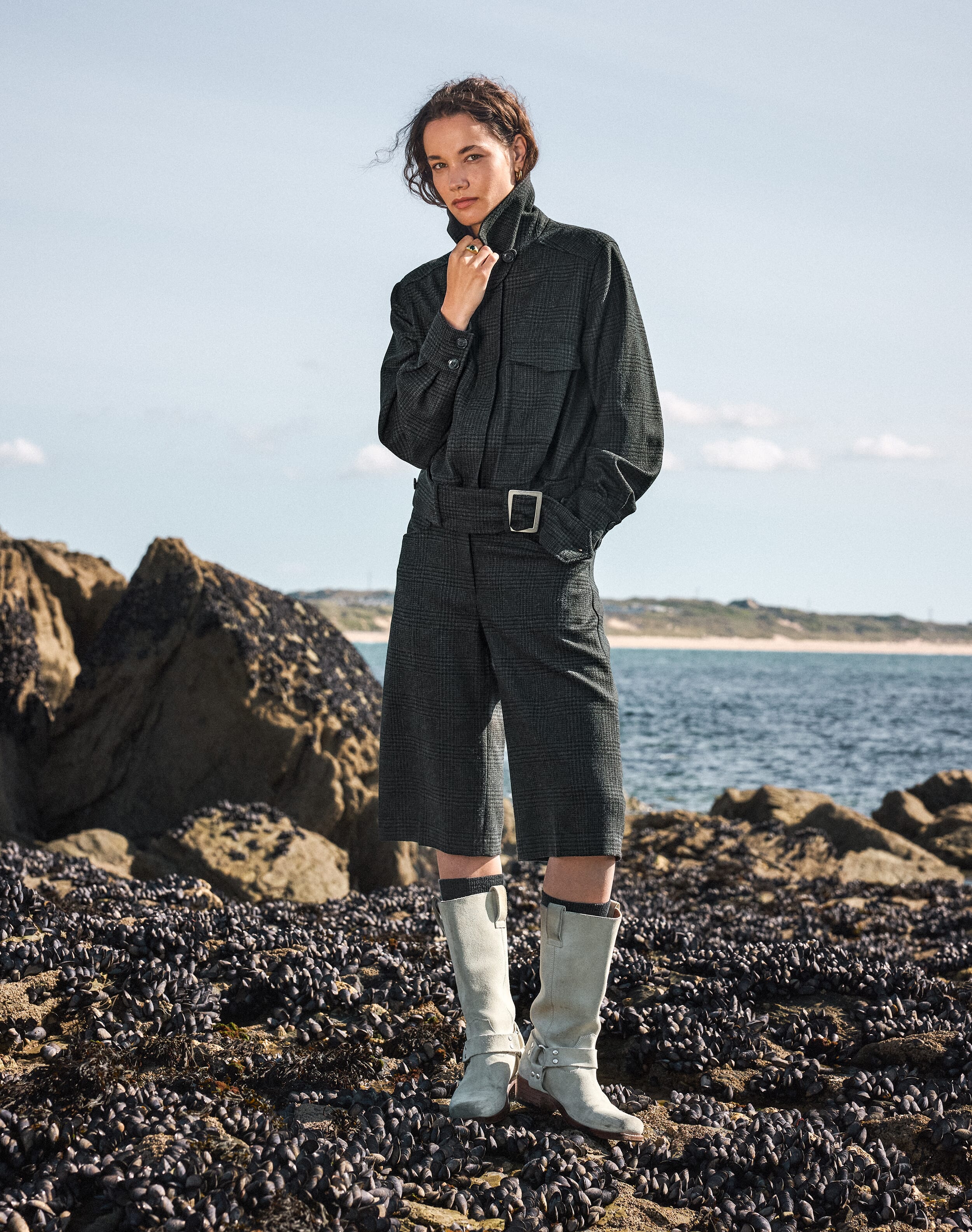 The Check Wool Long Shorts