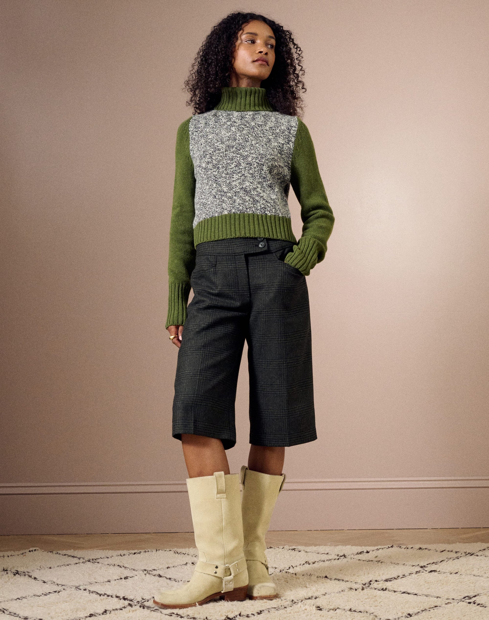 The Check Wool Long Shorts