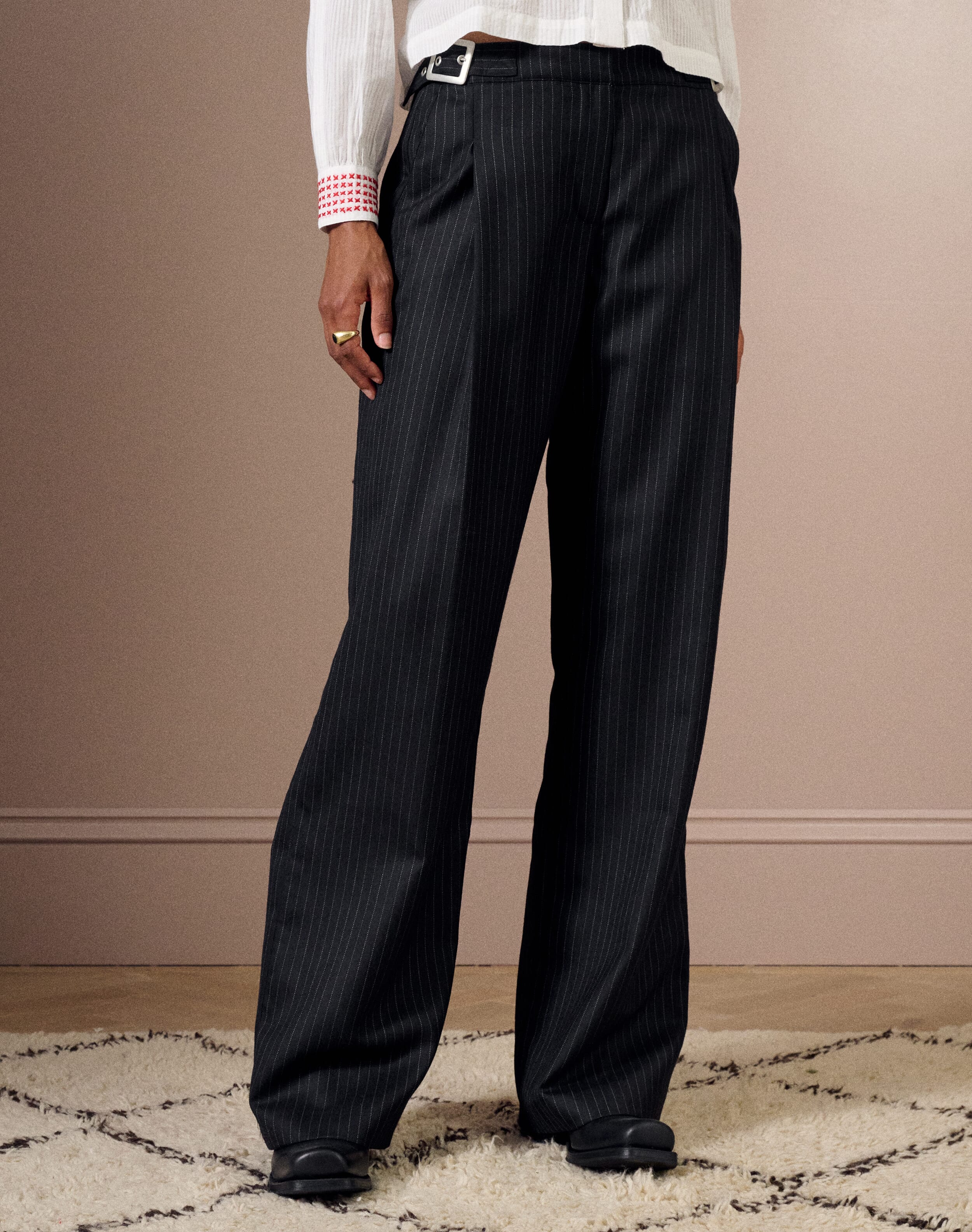 The Wool Pinstripe Trousers