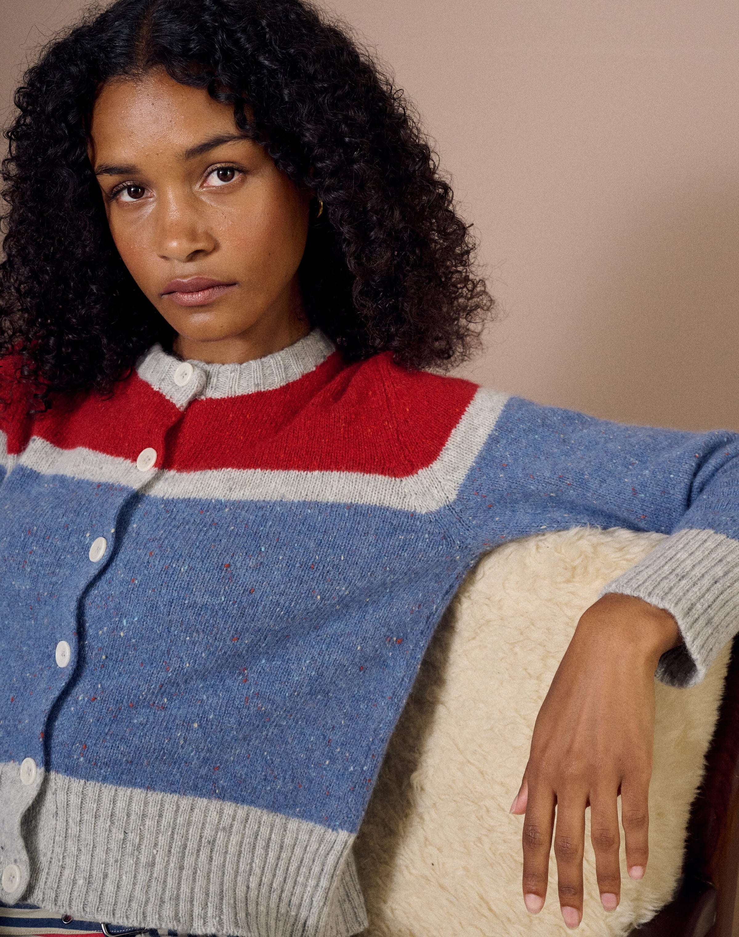 The Wool Donegal Colour Block Cardigan