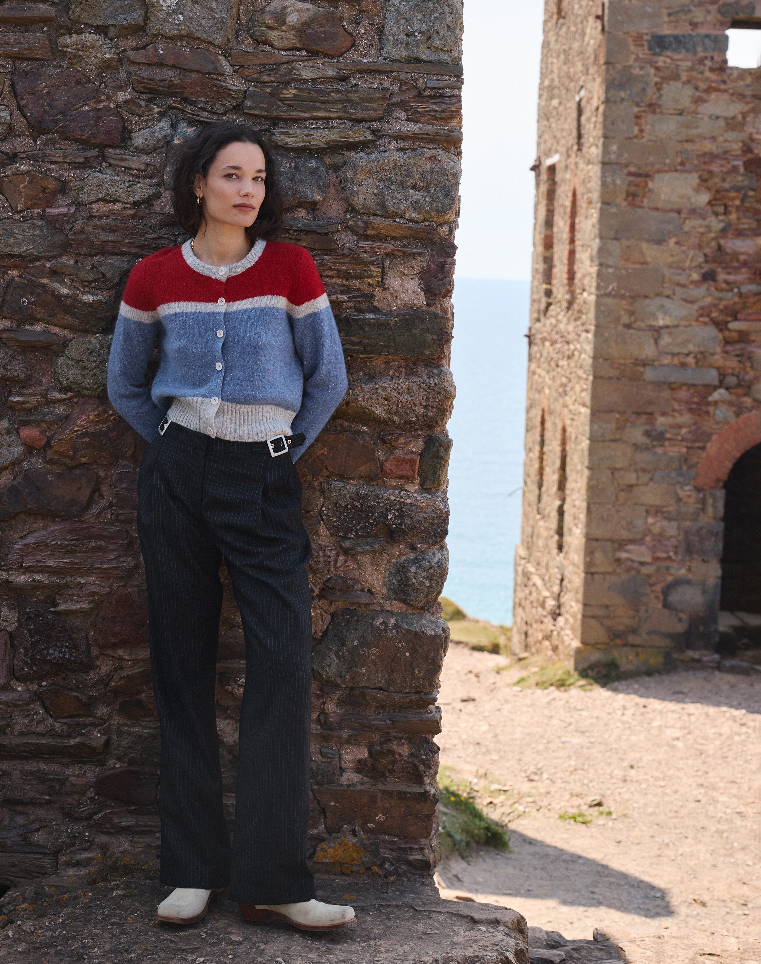 The Wool Donegal Colour Block Cardigan