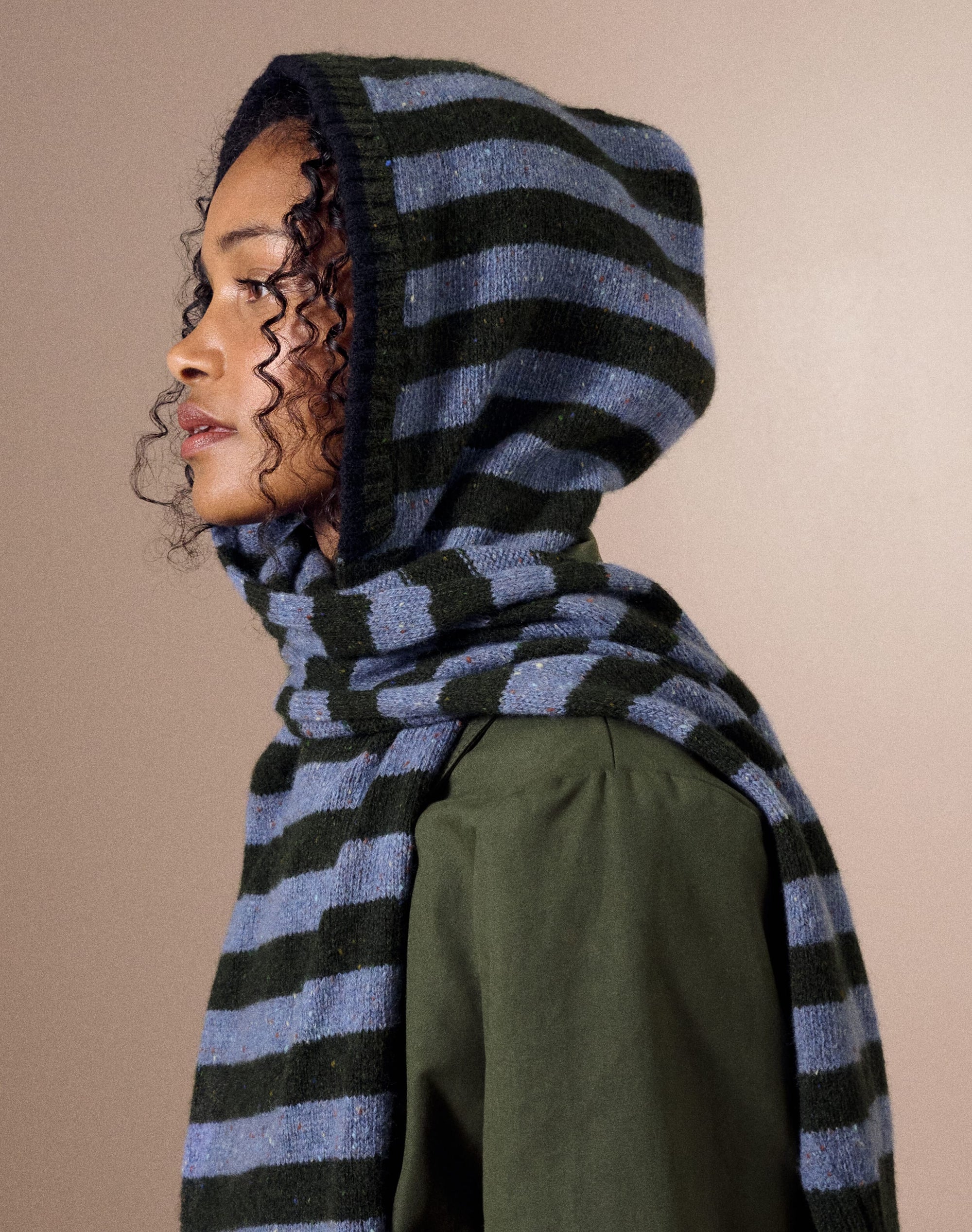 The Wool Donegal Stripe Hood
