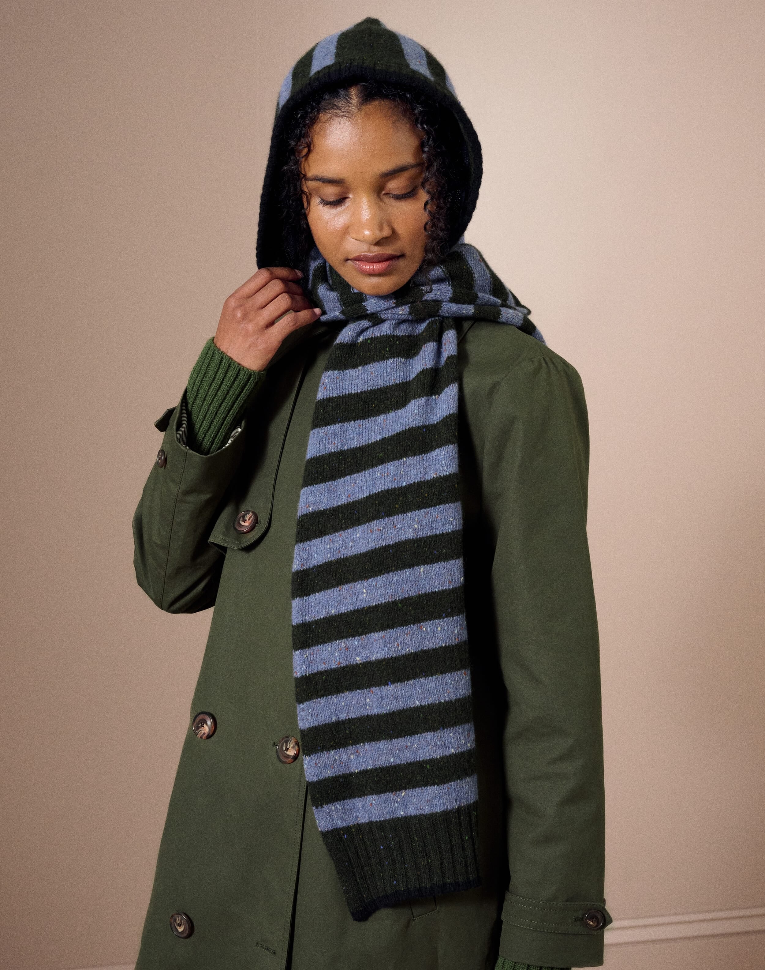 The Wool Donegal Stripe Hood