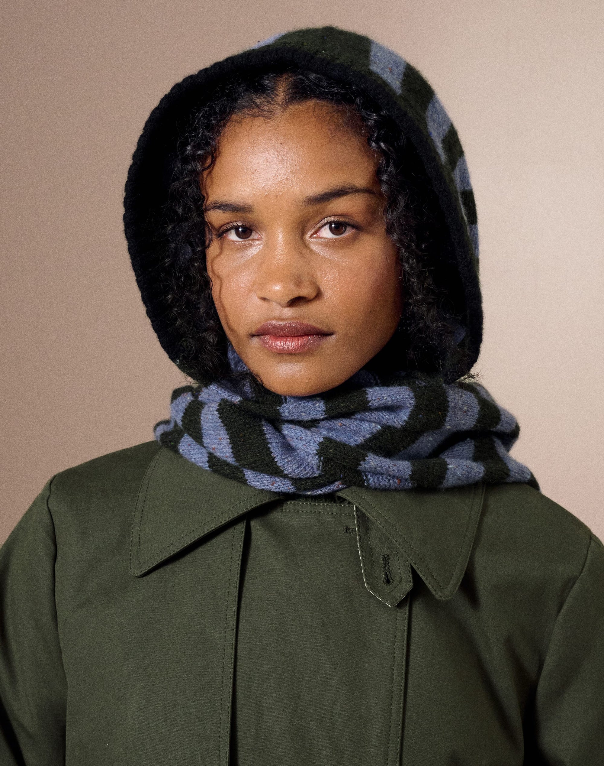 The Wool Donegal Stripe Hood