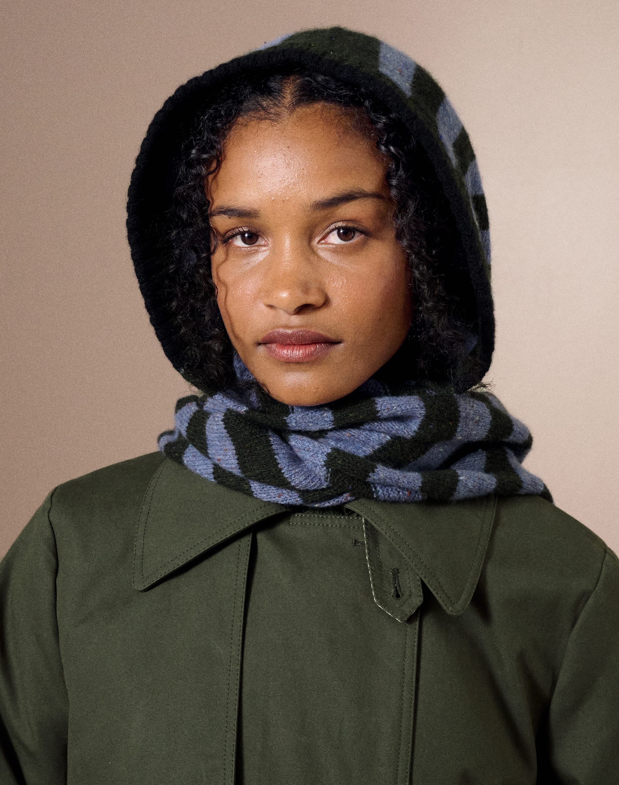 The Wool Donegal Stripe Hood