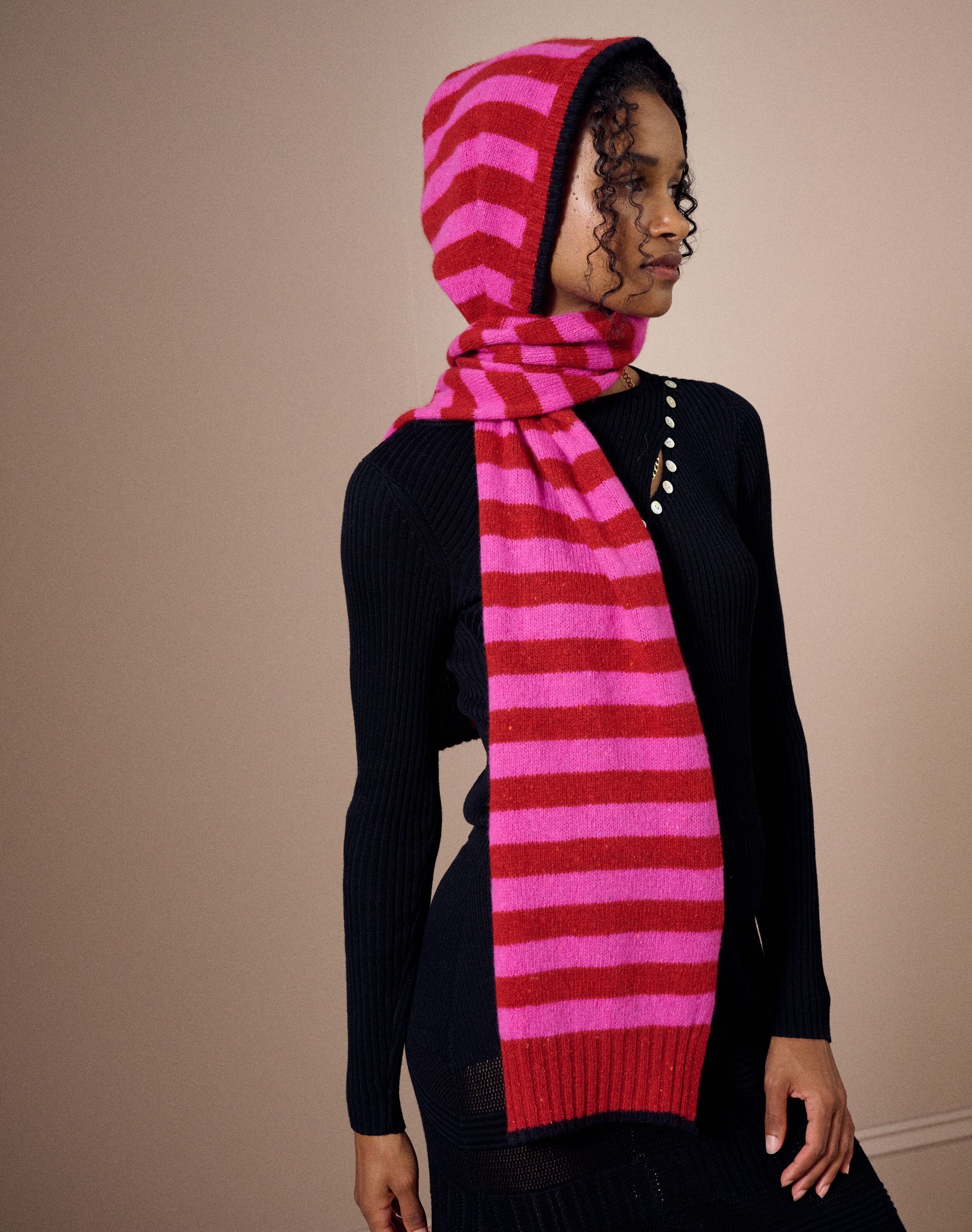The Wool Donegal Stripe Hood