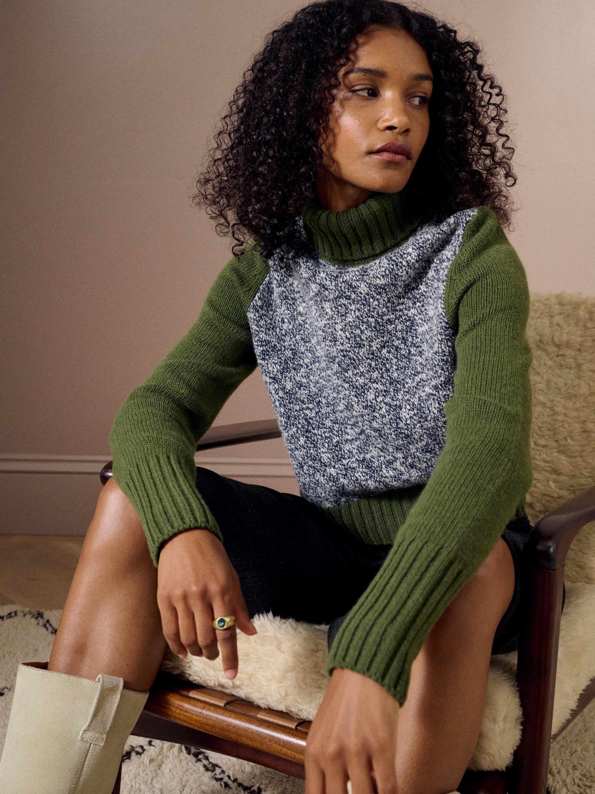 The Colour Block Marl Poloneck