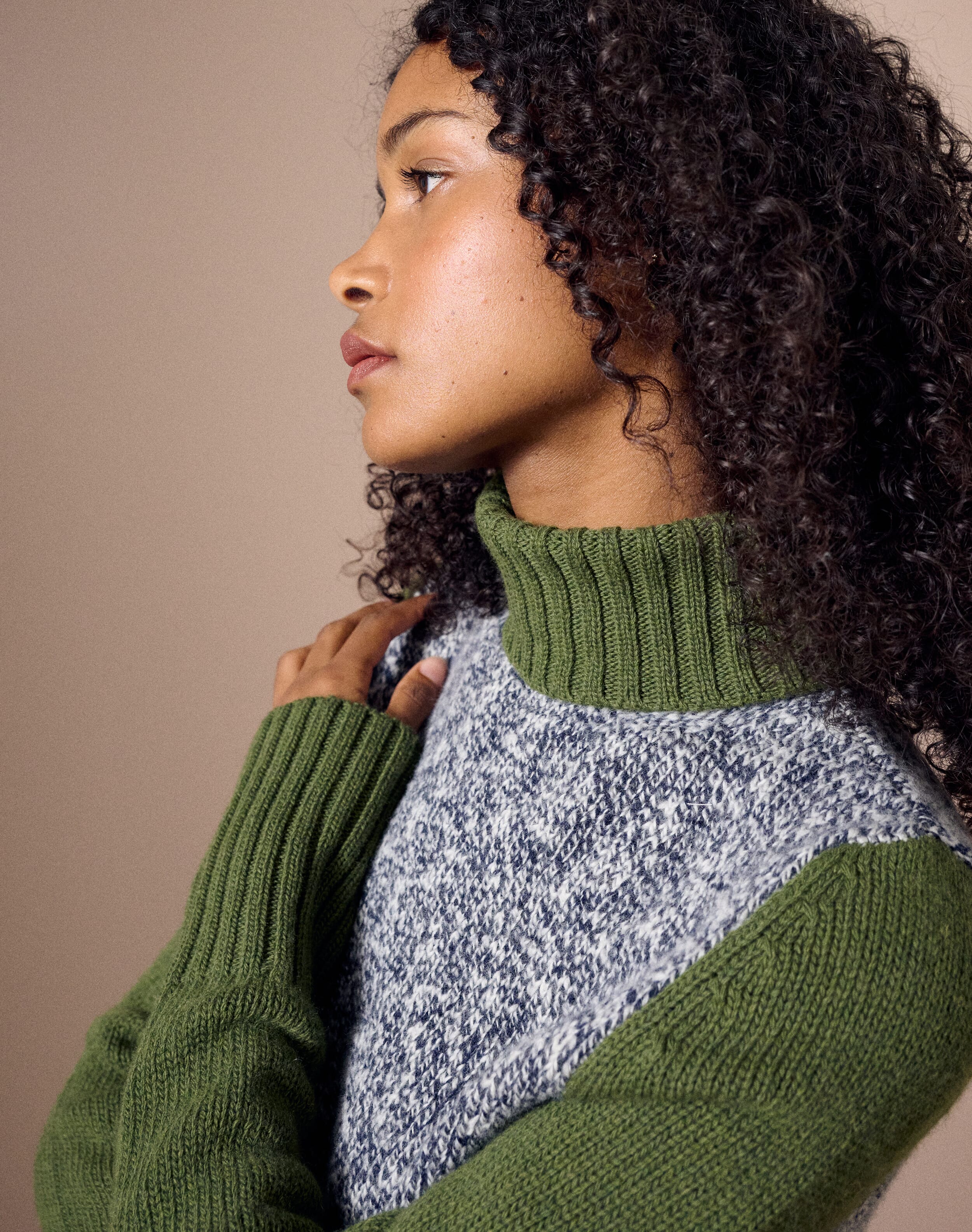 The Colour Block Marl Poloneck