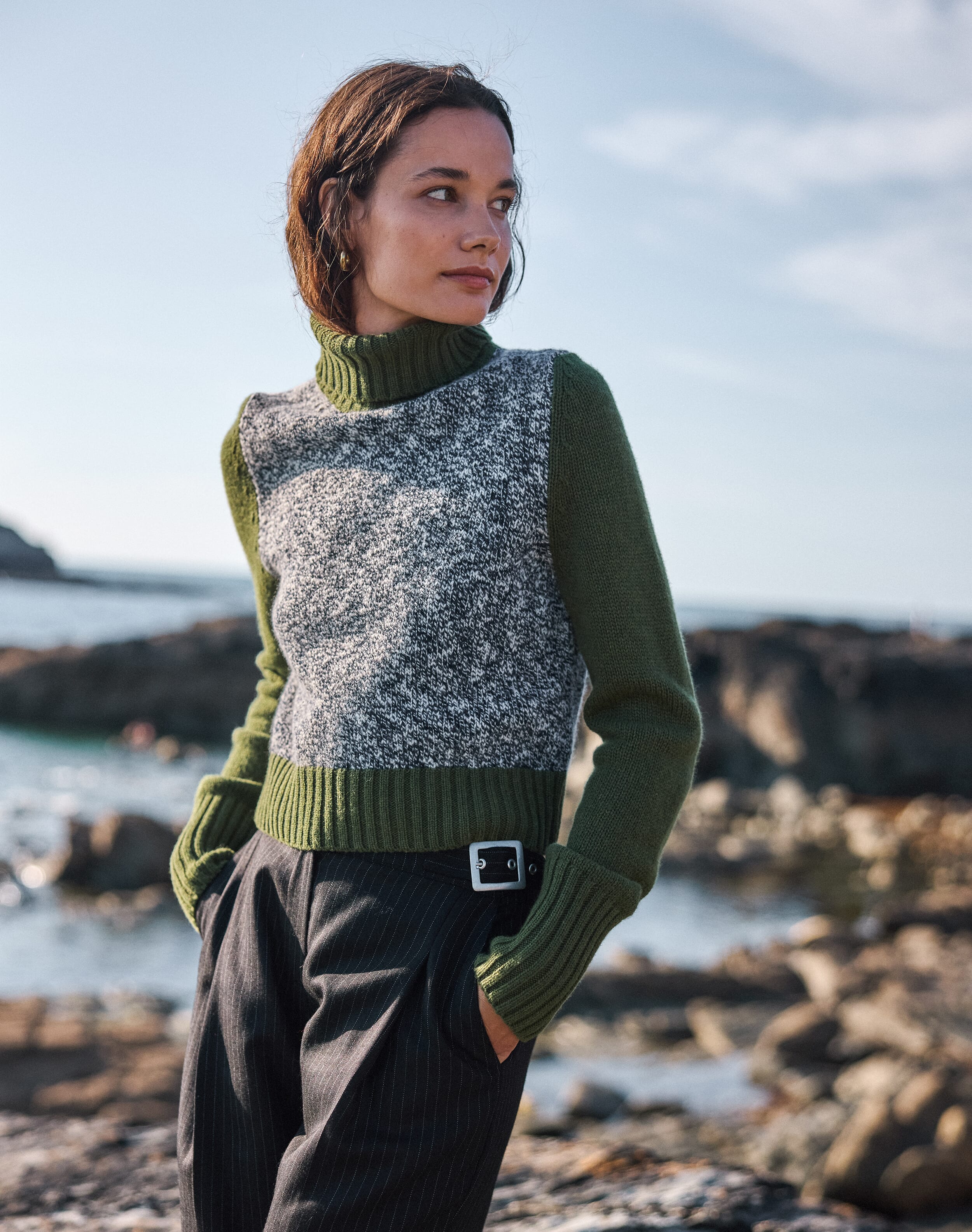 The Colour Block Marl Poloneck