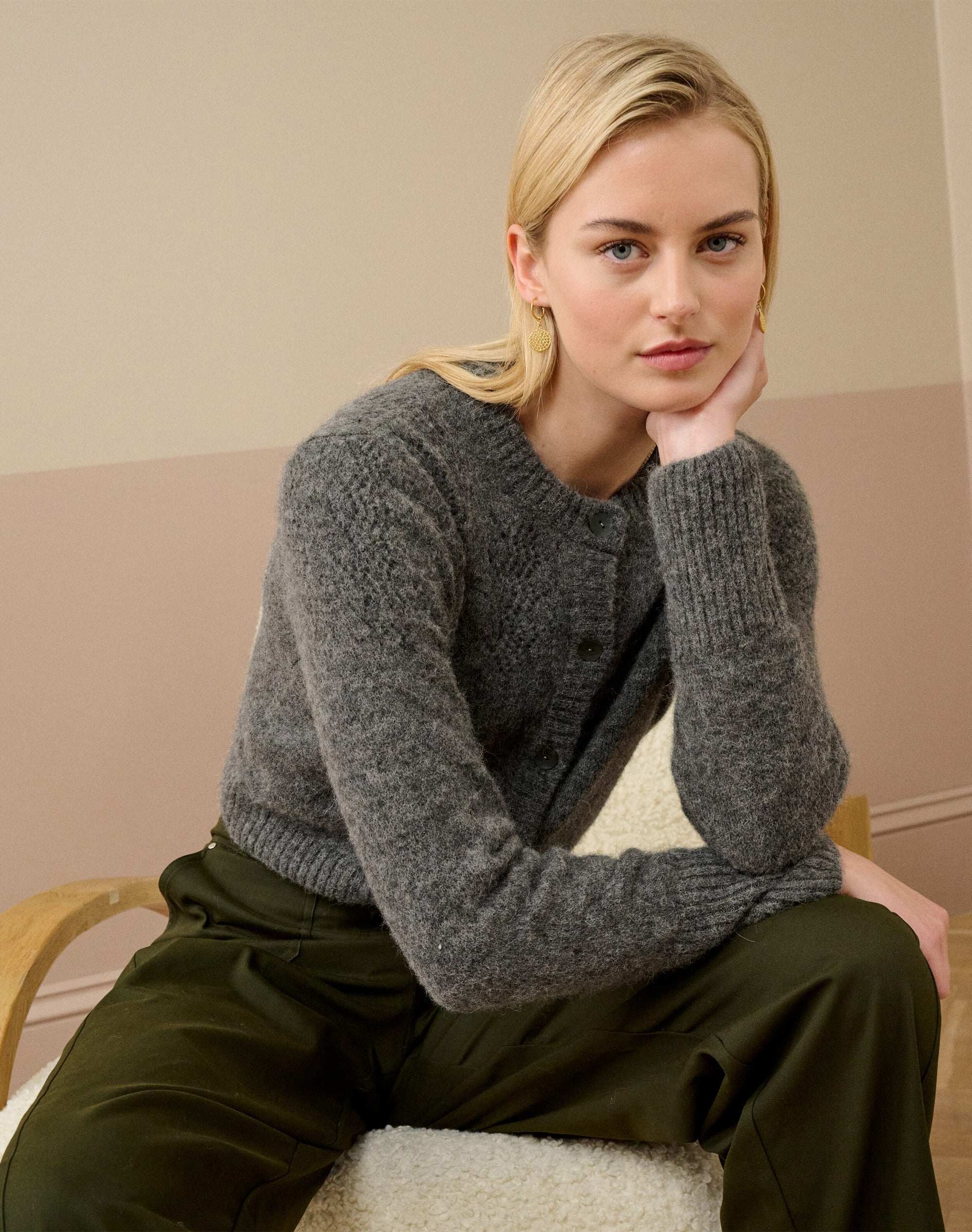 Alpaca Textured Cardigan