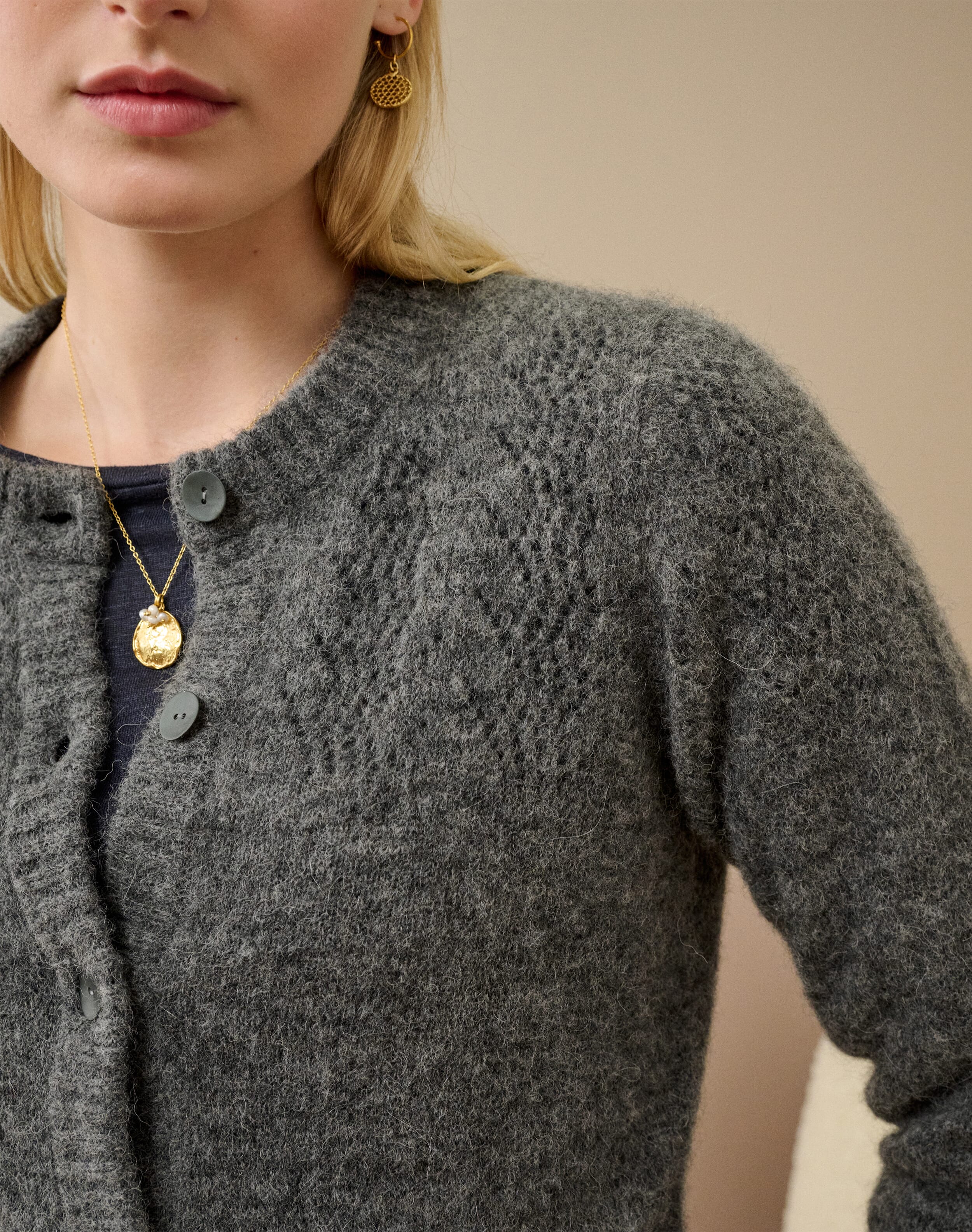 Alpaca Textured Cardigan