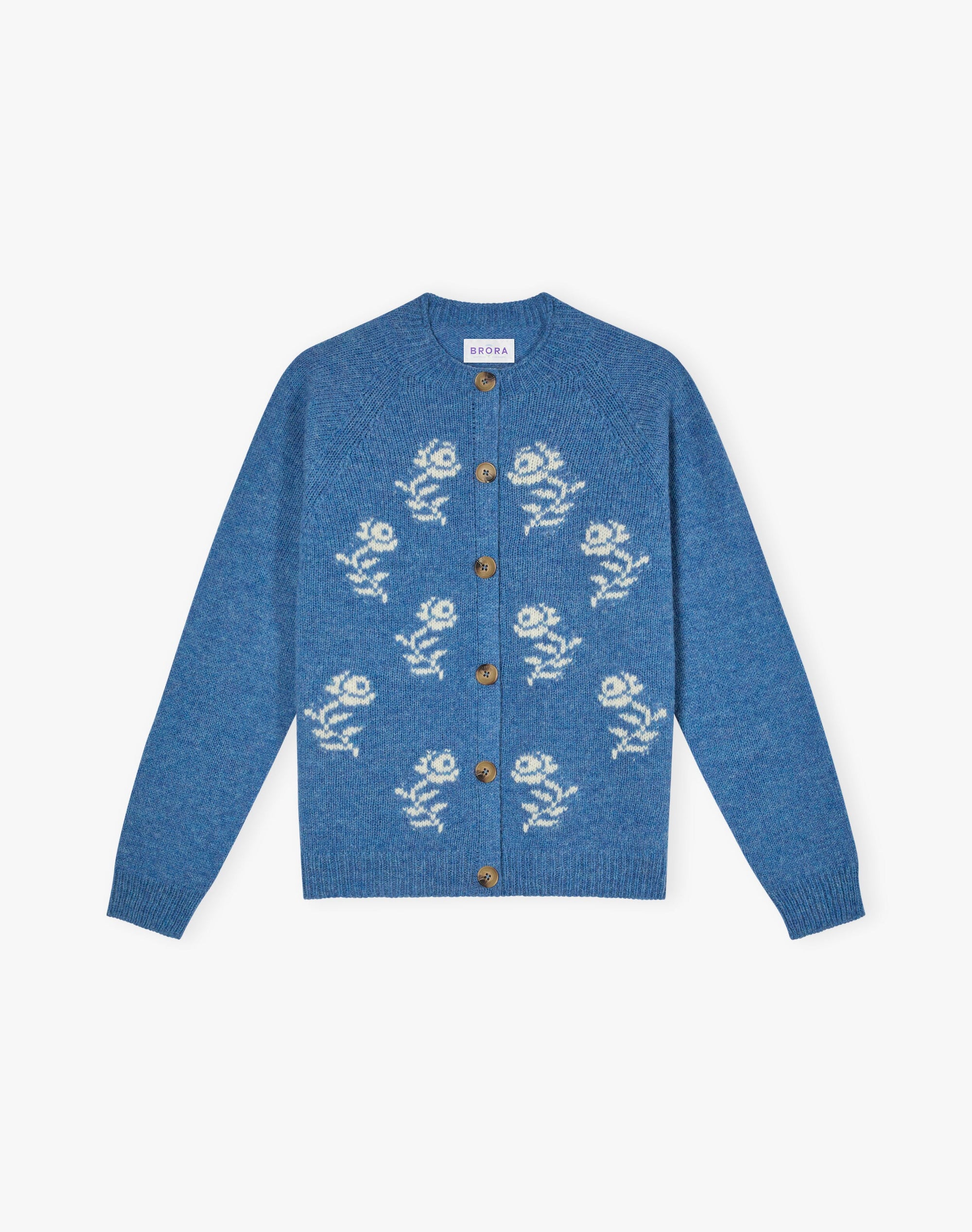 Wool Flower Motif Cardigan