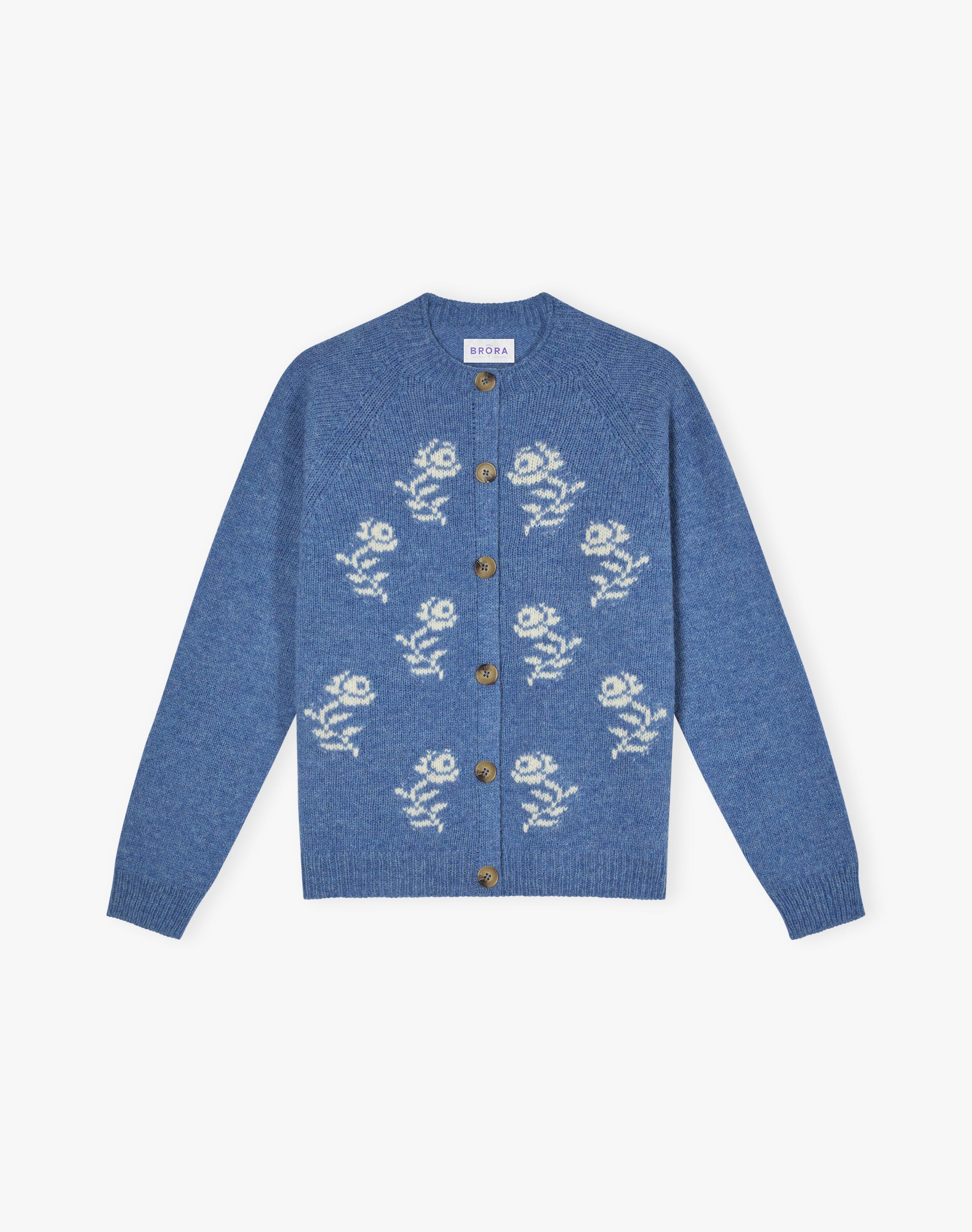 Wool Flower Motif Cardigan