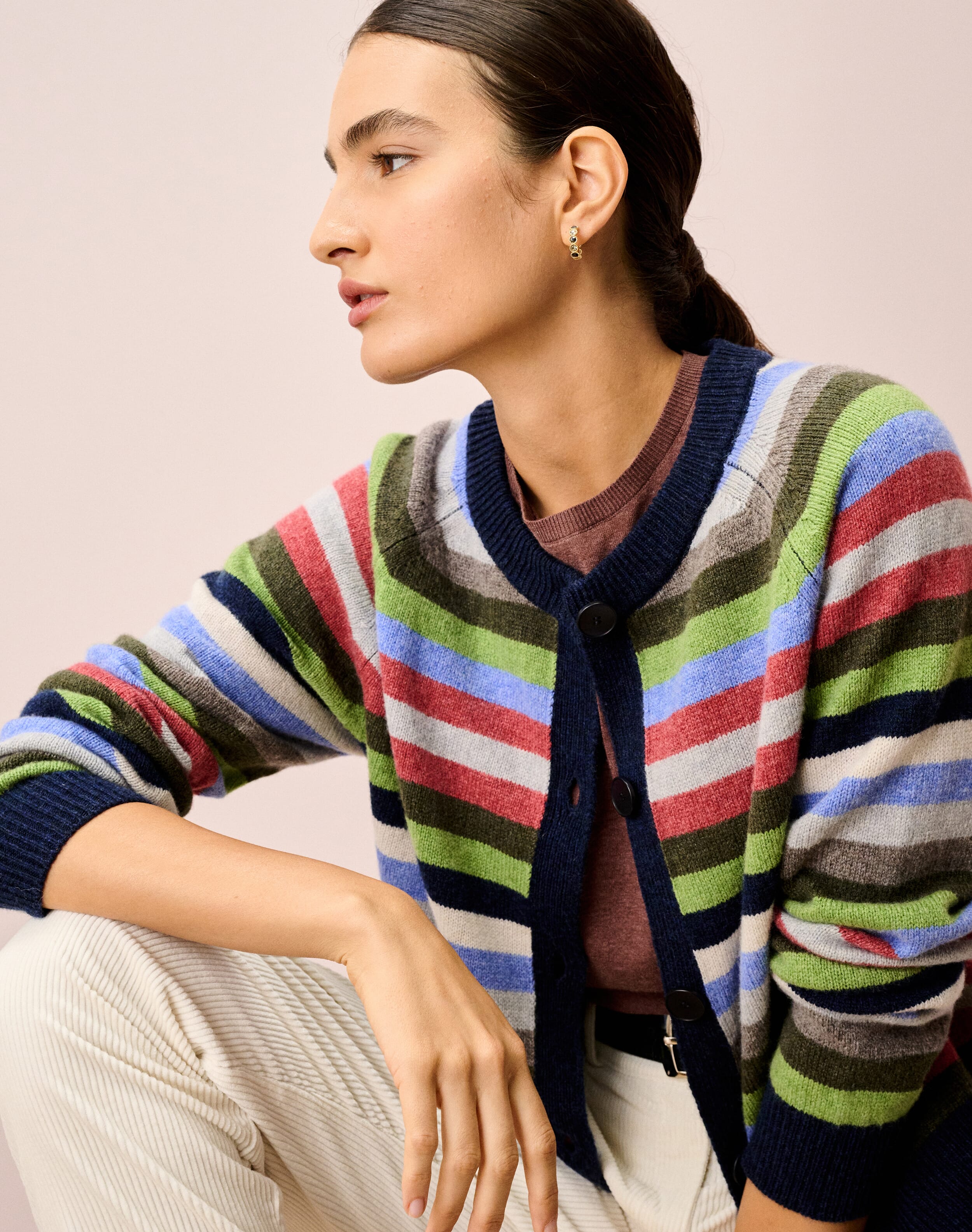 Supersoft Lambswool Stripe Cardigan