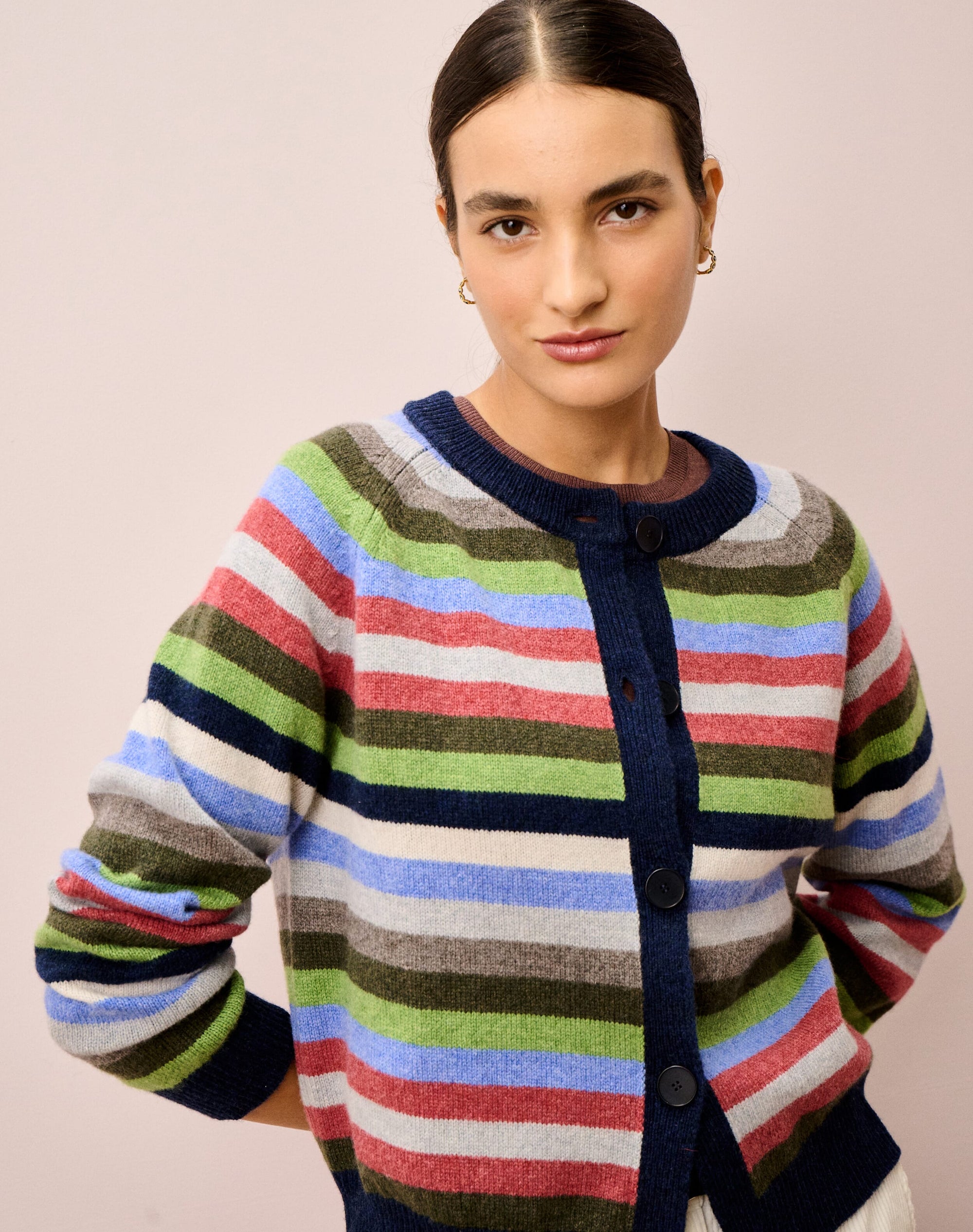Supersoft Lambswool Stripe Cardigan