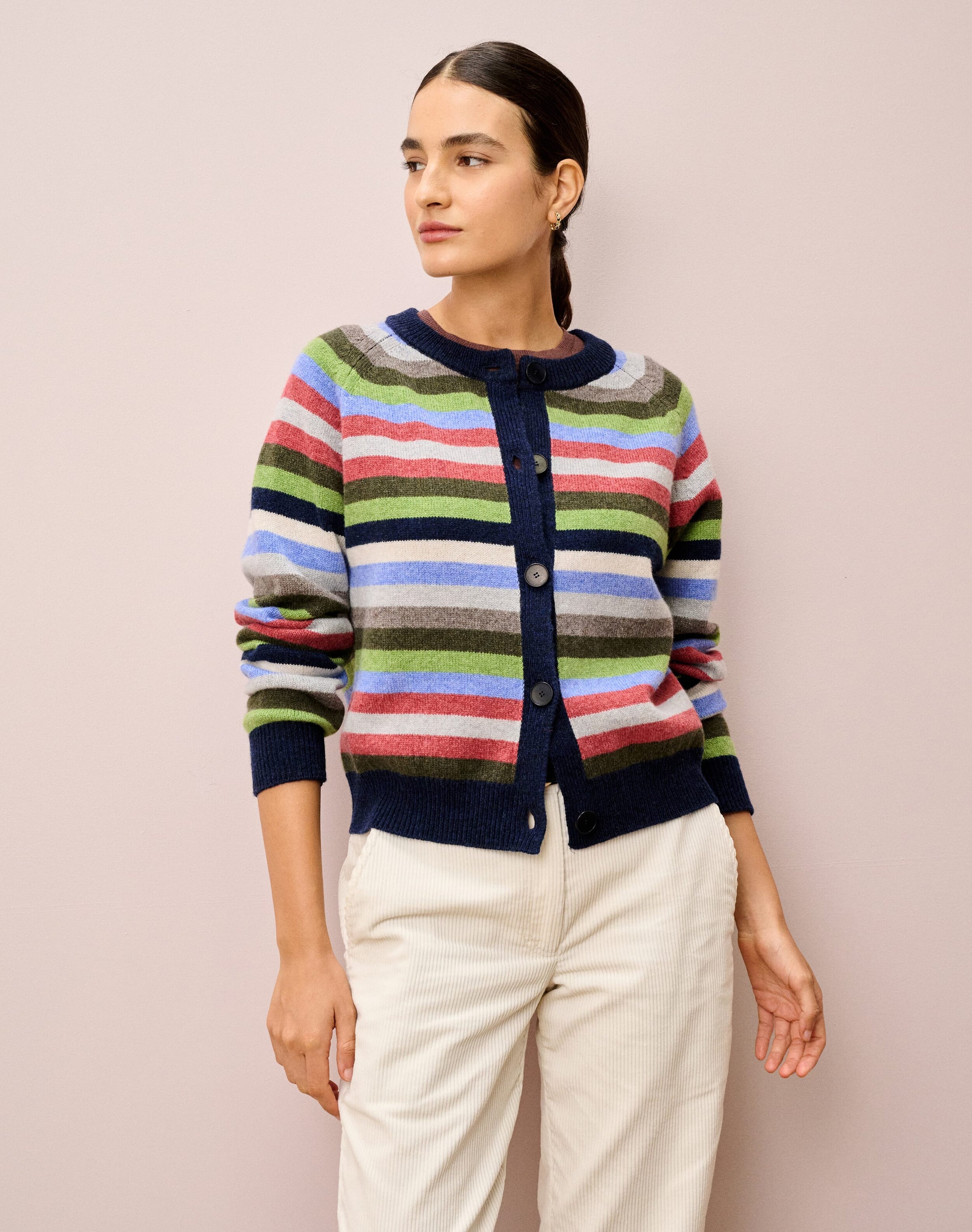 Supersoft Lambswool Stripe Cardigan