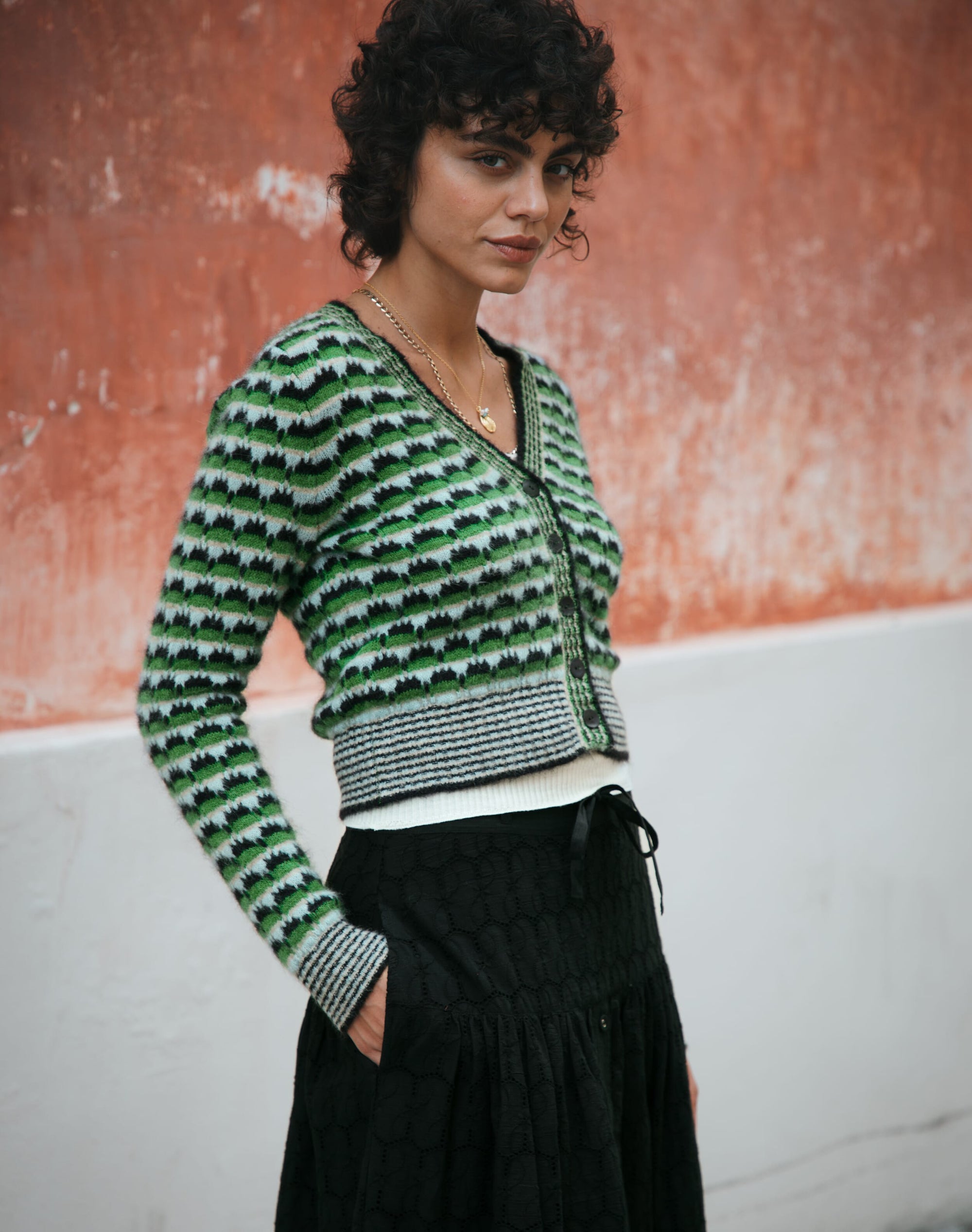 Alpaca Textured Knit Cardigan
