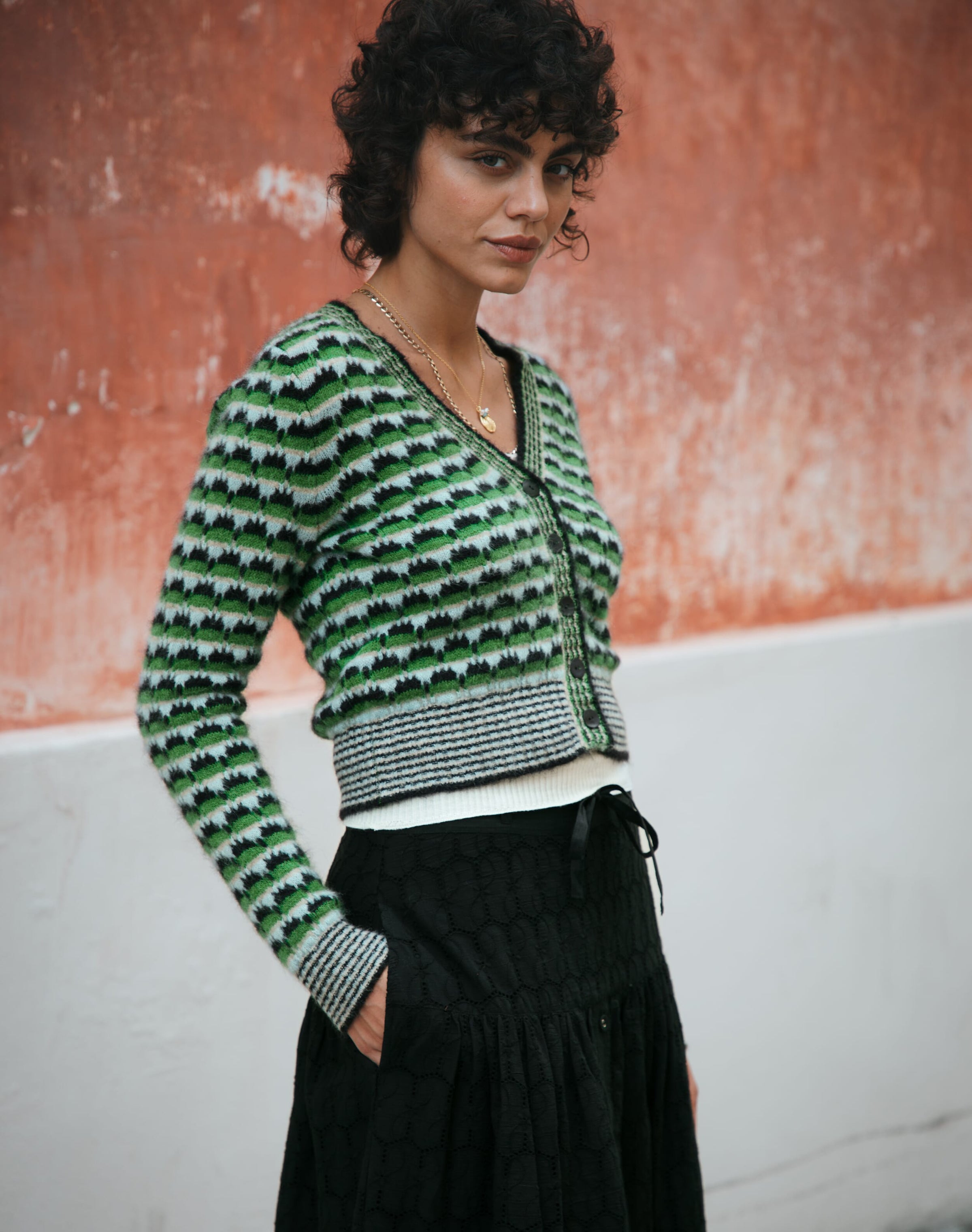 Alpaca Textured Knit Cardigan
