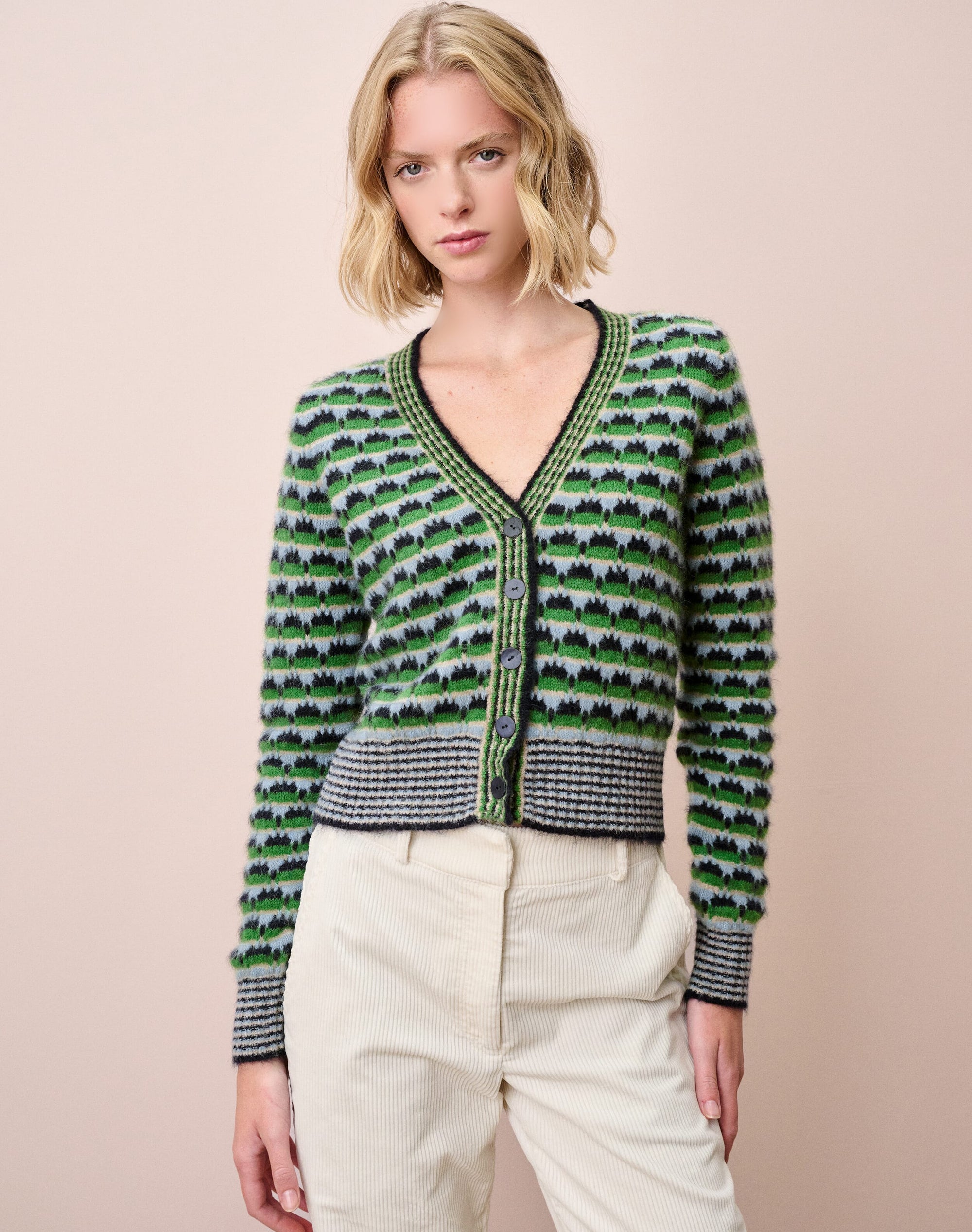 Alpaca Textured Knit Cardigan
