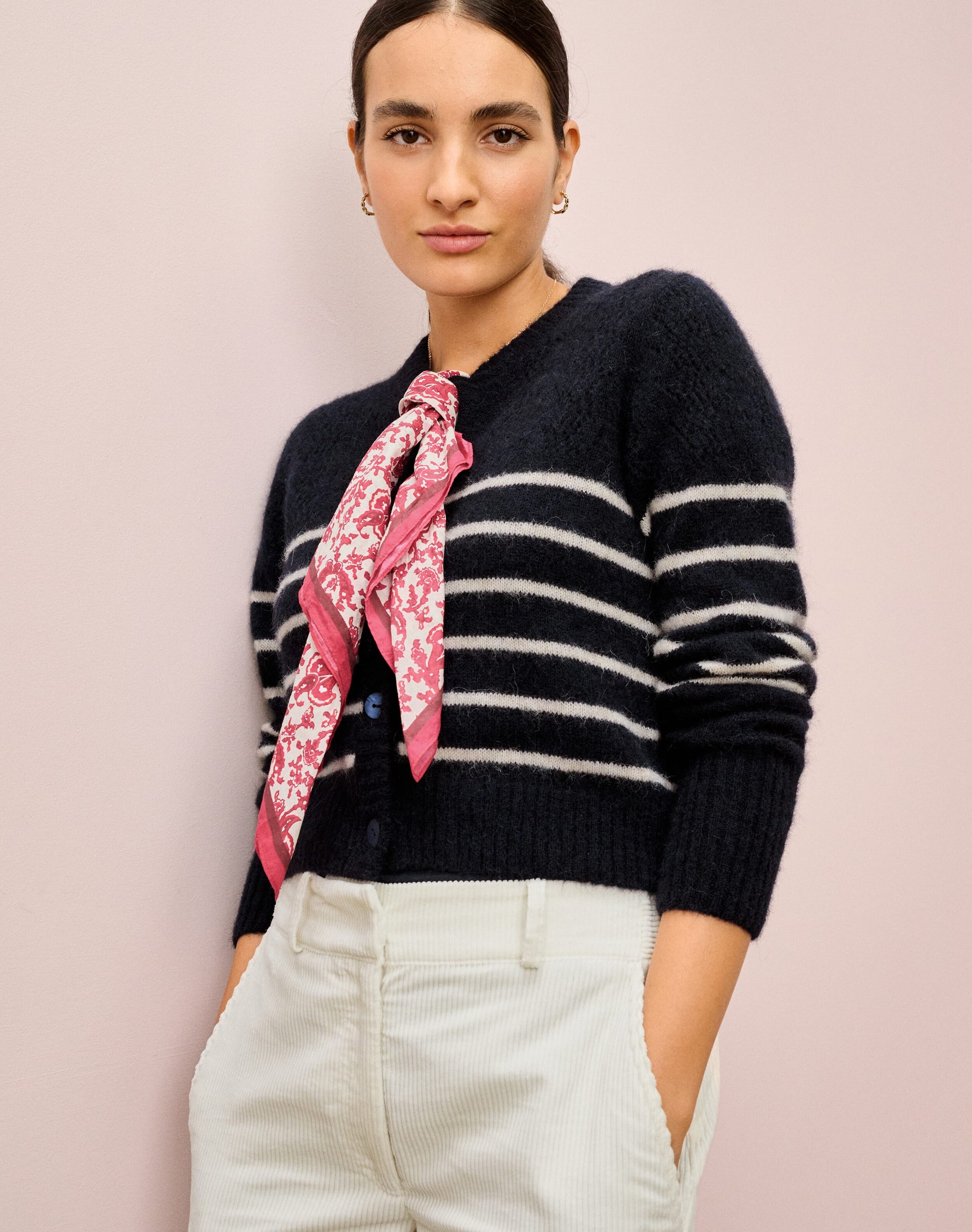 Alpaca Breton Stripe Cardigan