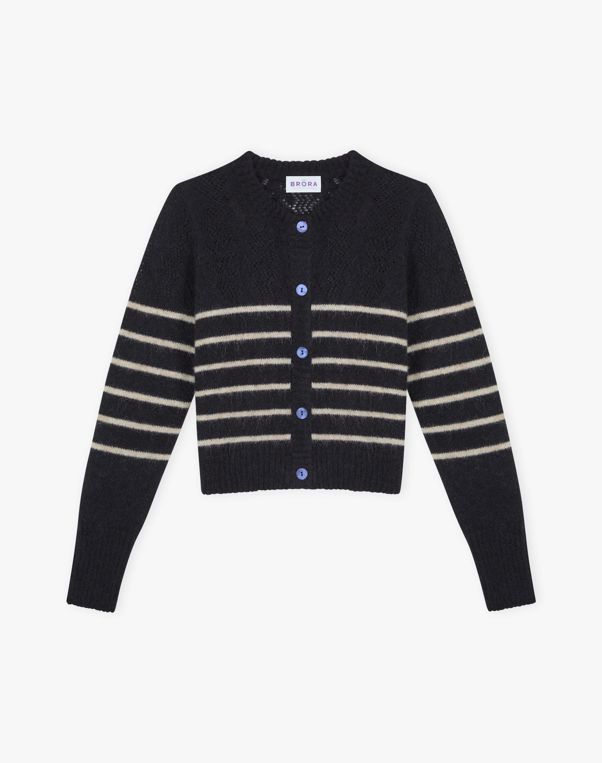 Alpaca Breton Stripe Cardigan