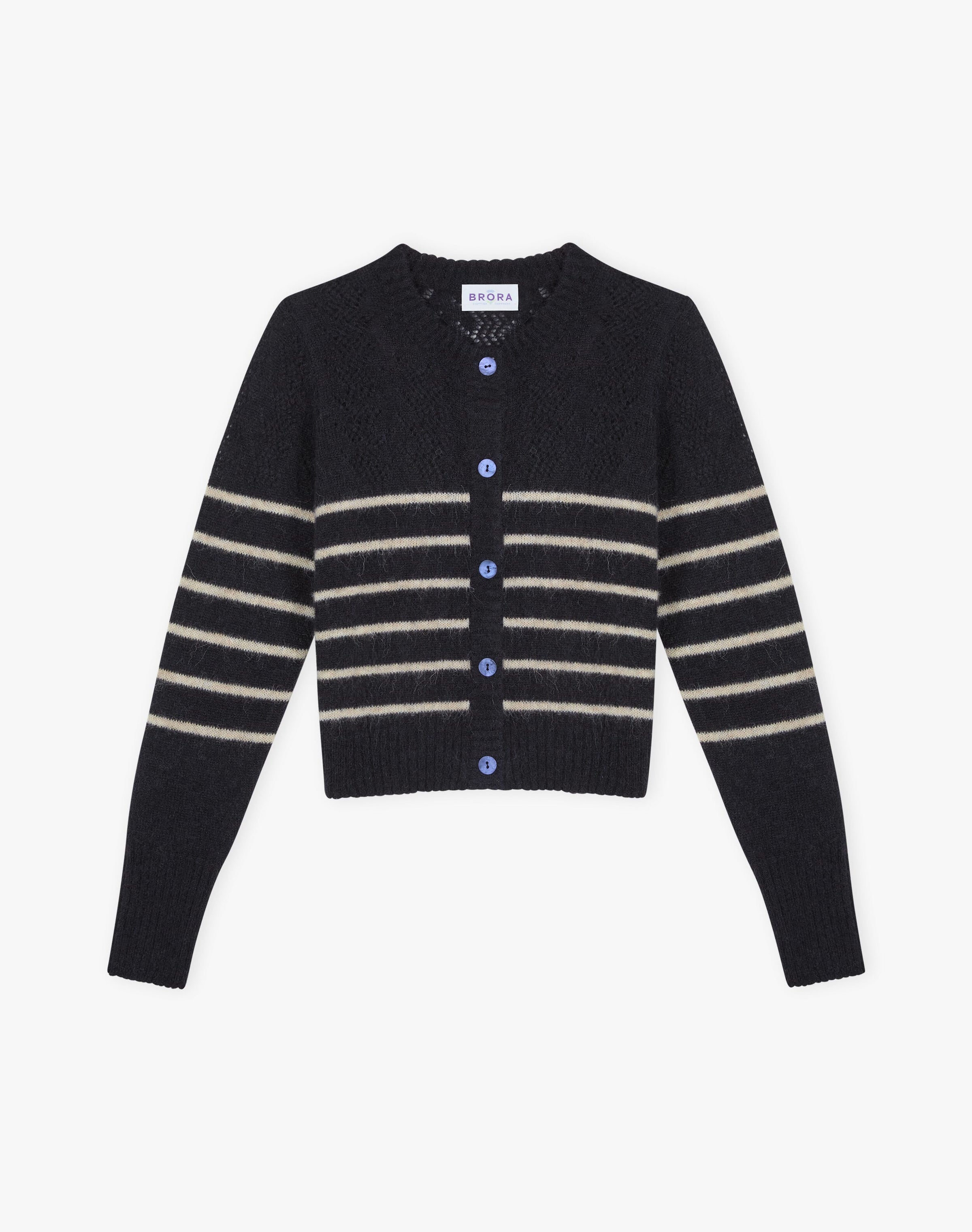 Alpaca Breton Stripe Cardigan