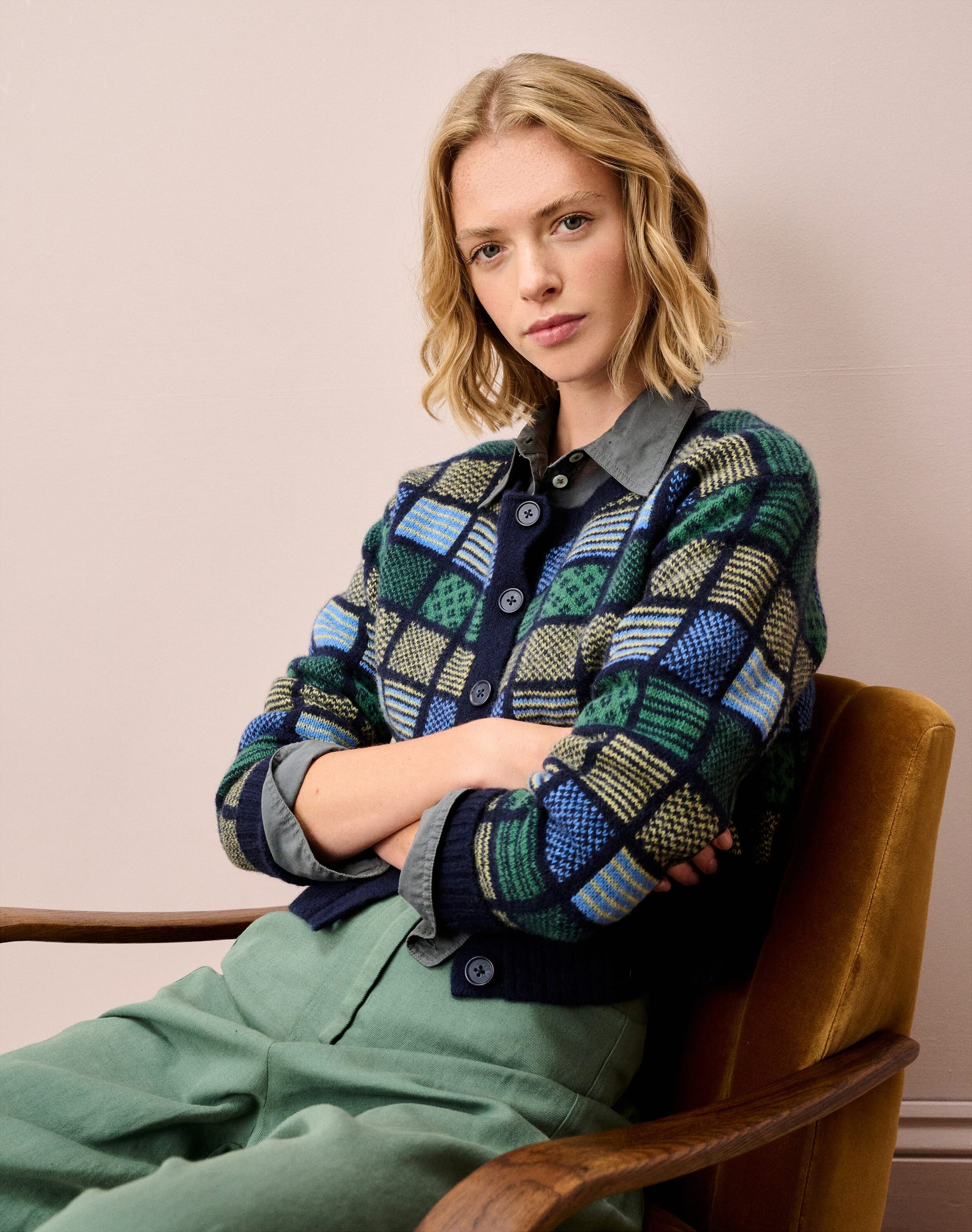 Merino Lambswool Folk Cardigan