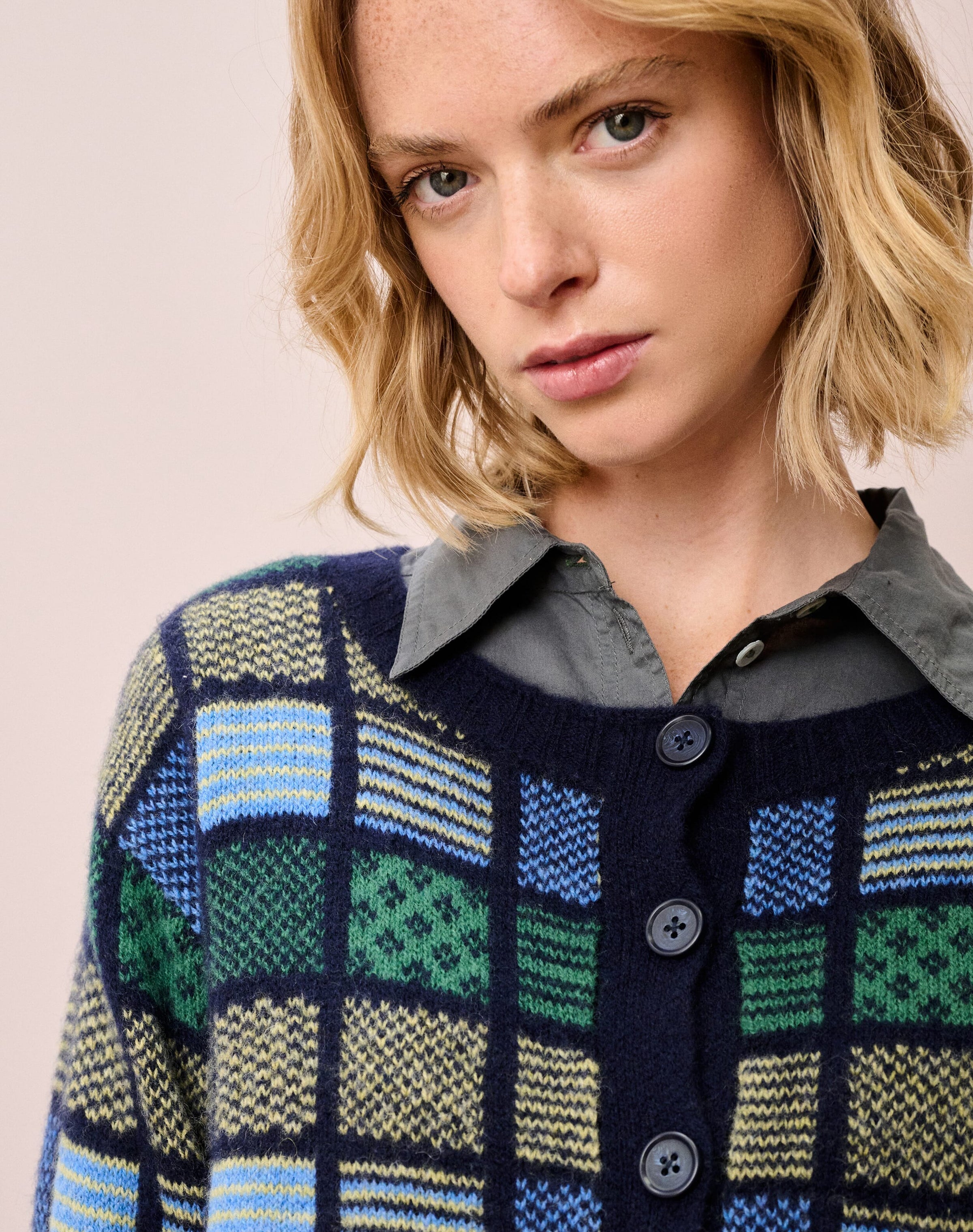 Merino Lambswool Folk Cardigan
