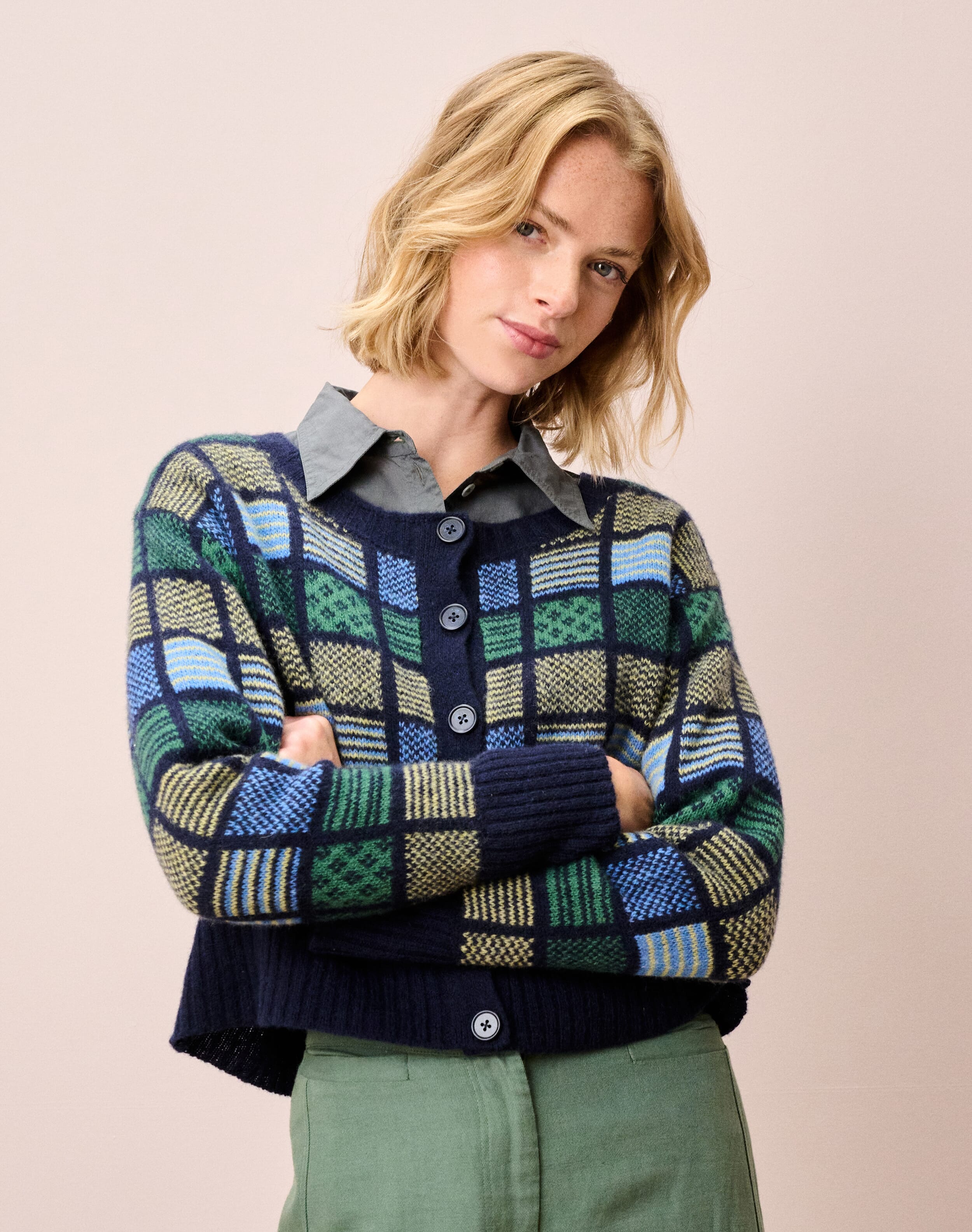 Merino Lambswool Folk Cardigan