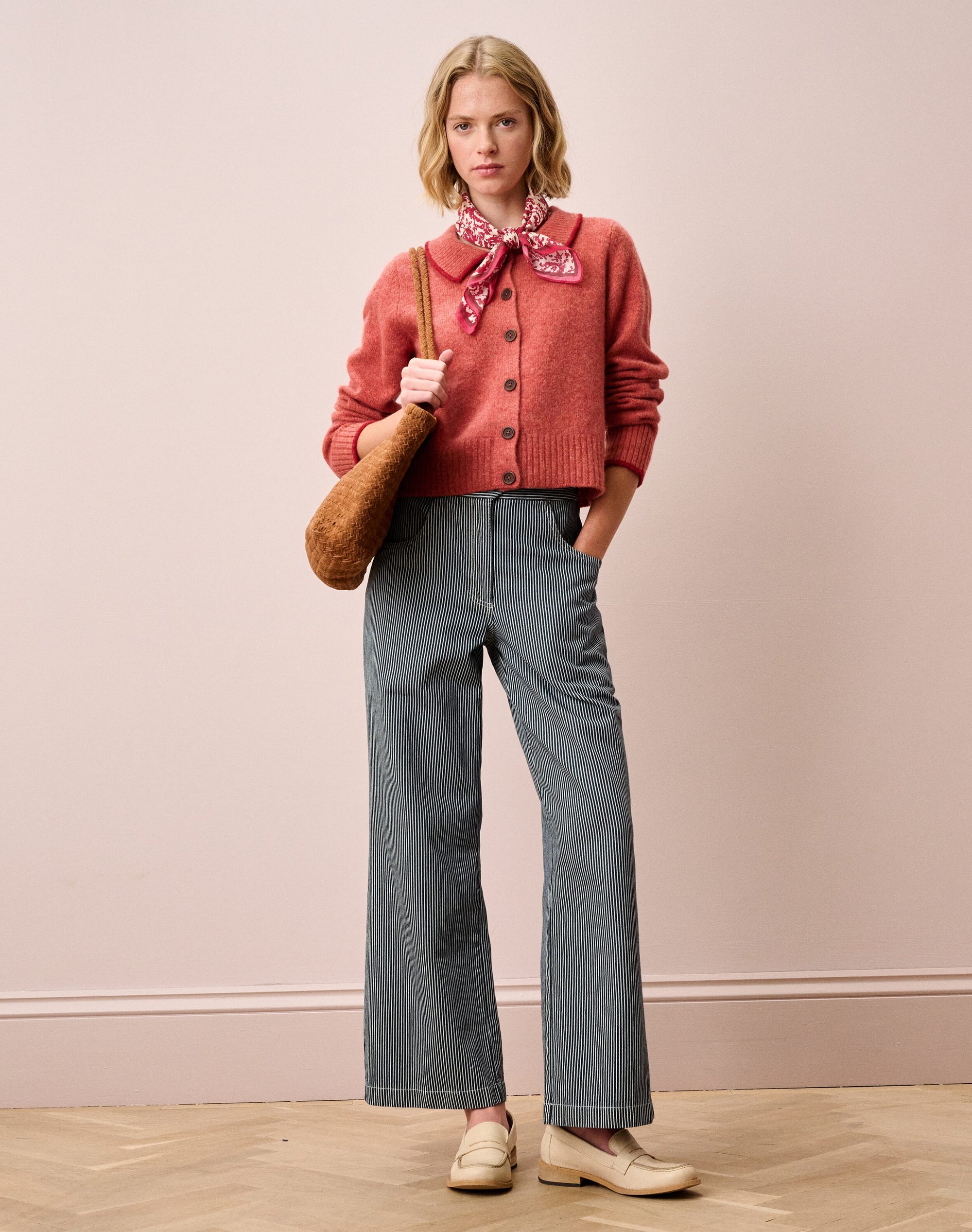 Wool Donegal Collared Cardigan