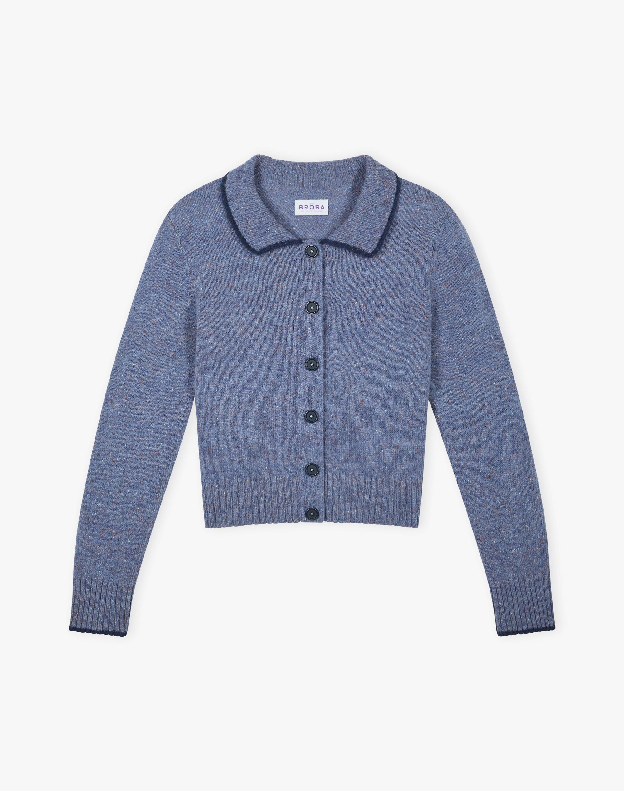 Wool Donegal Collared Cardigan