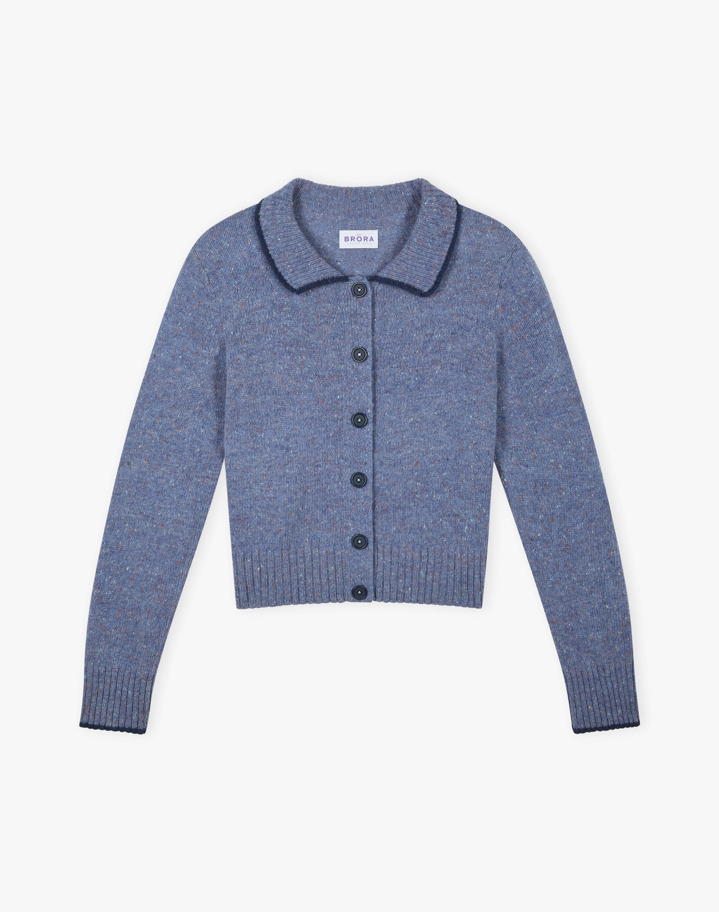Wool Donegal Collared Cardigan