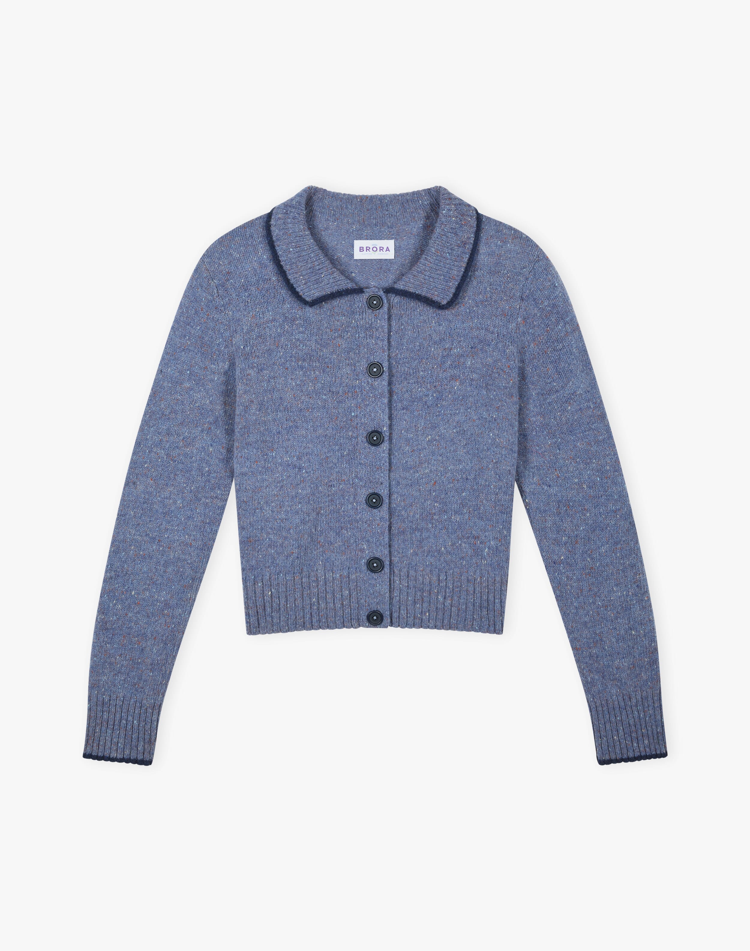 Wool Donegal Collared Cardigan